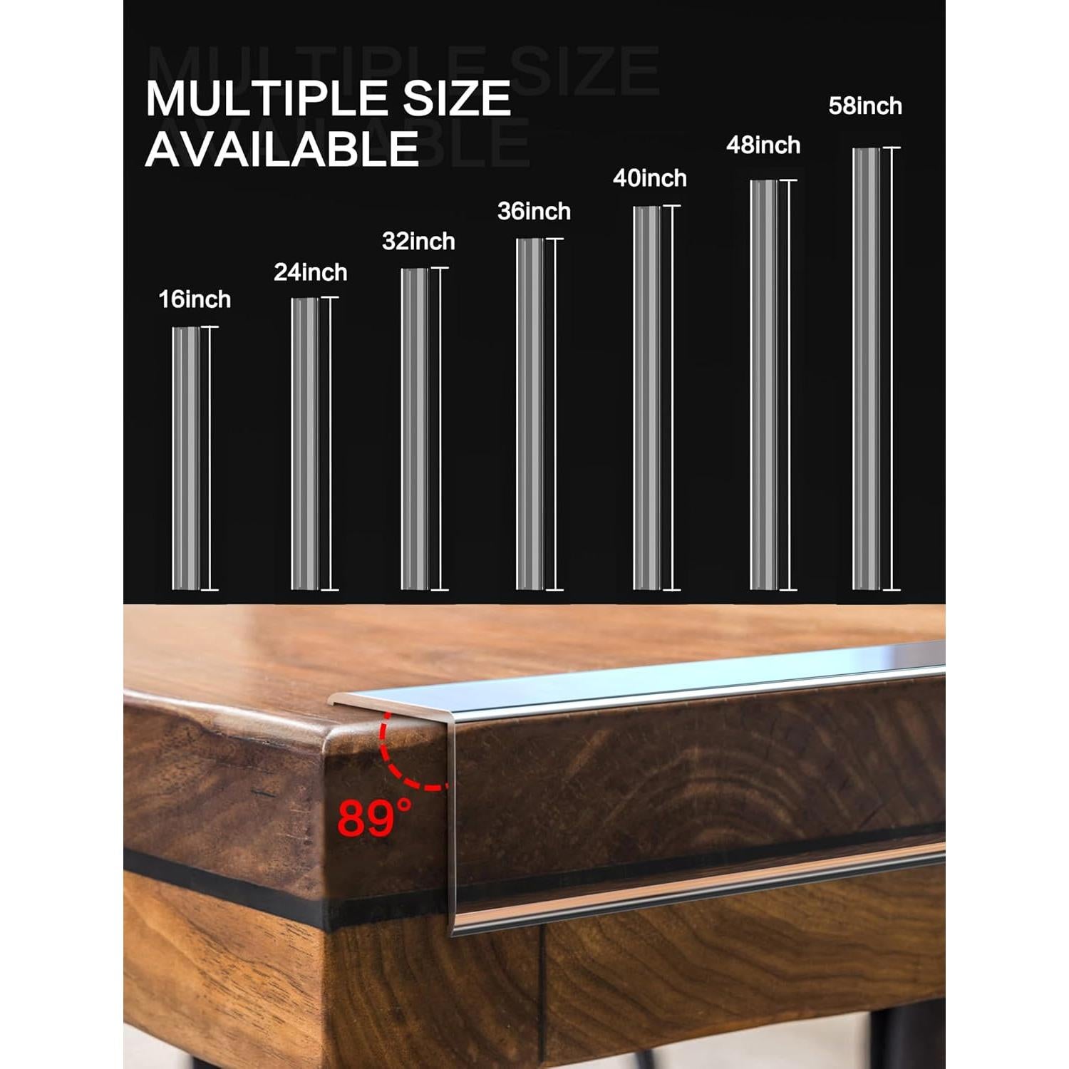 Protectores de Esquinas Transparentes Frychee 6PCS 91.44x2.54cm