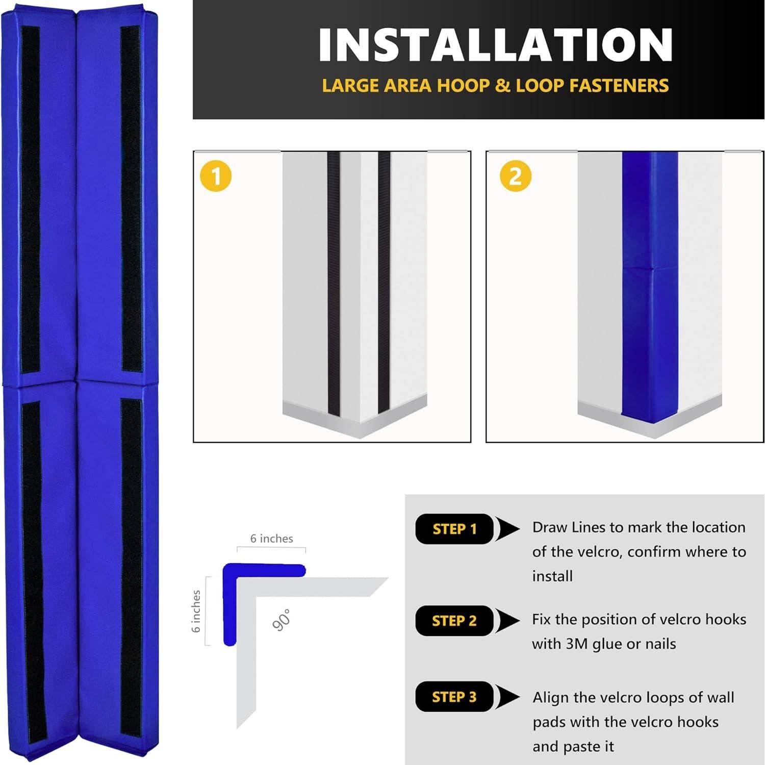 Protectores de esquinas de pared PHENEPUS 1.52m Azul Acolchado