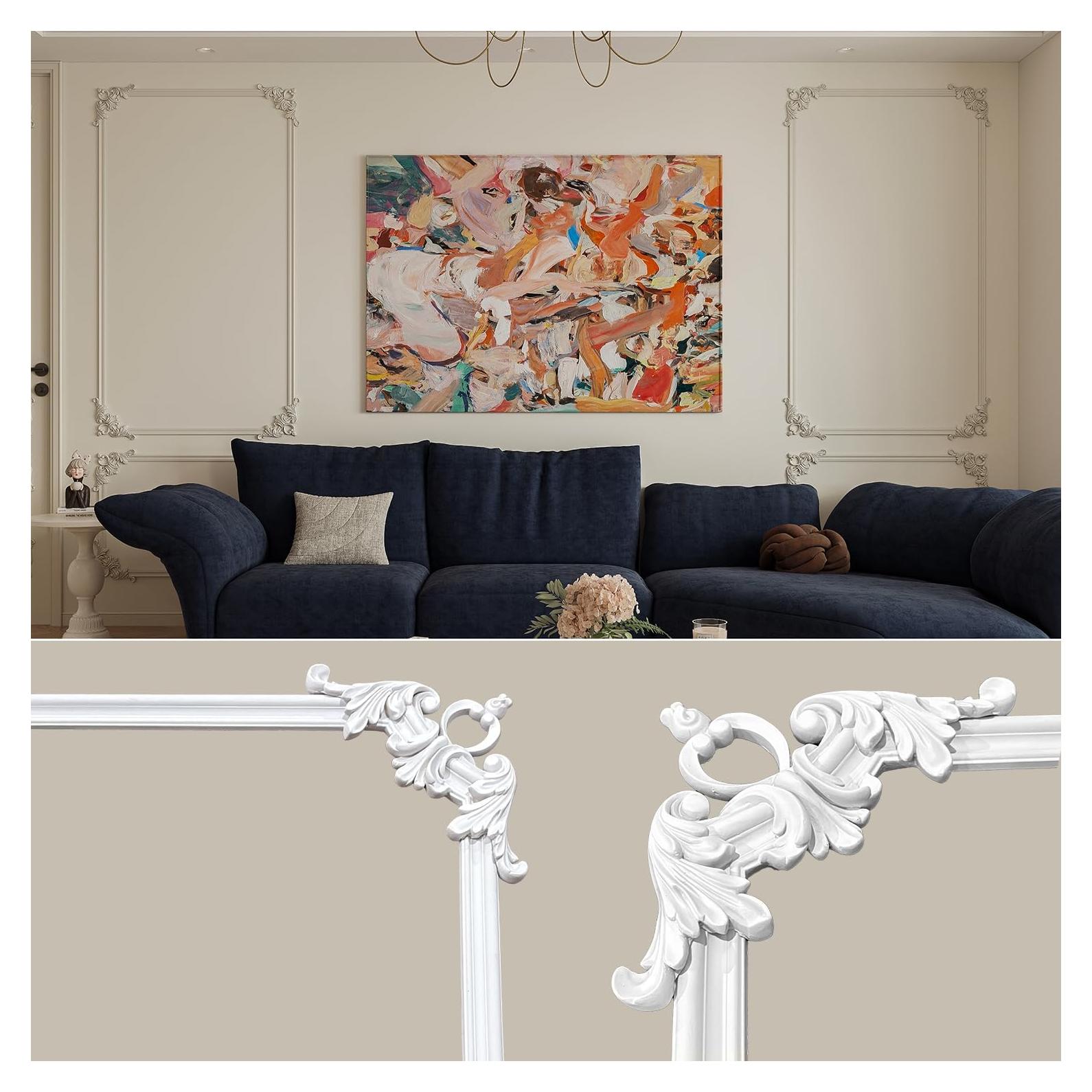 Kit de Molduras de Pared Premontadas YU LI 3DH 8 Esquinas Blancas