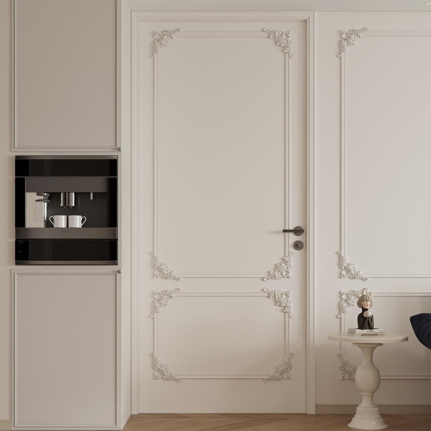 Kit de Molduras de Pared Premontadas YU LI 3DH 8 Esquinas Blancas