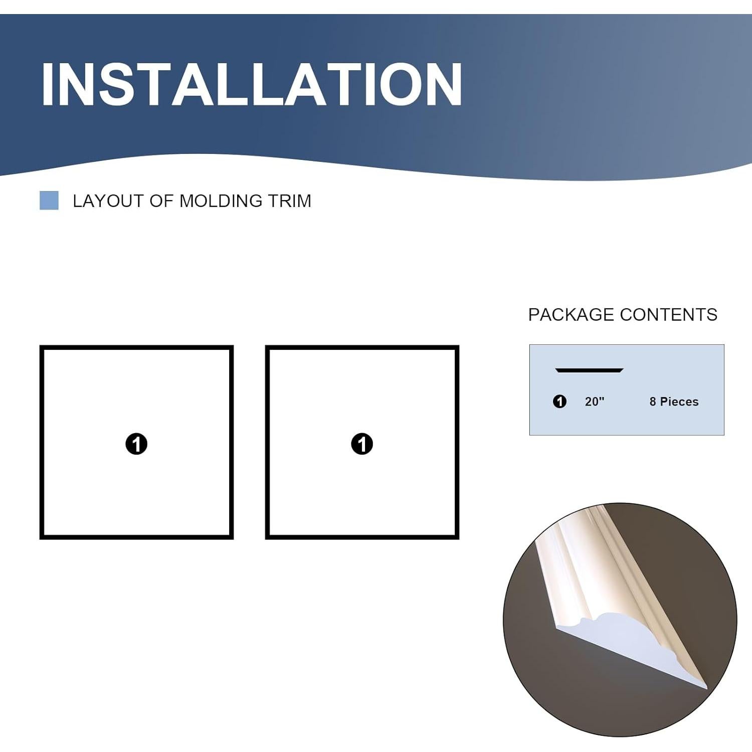 Kit de Moldura de Pared Autoadhesiva NeatiEase 2 Set 50.8x50.8cm