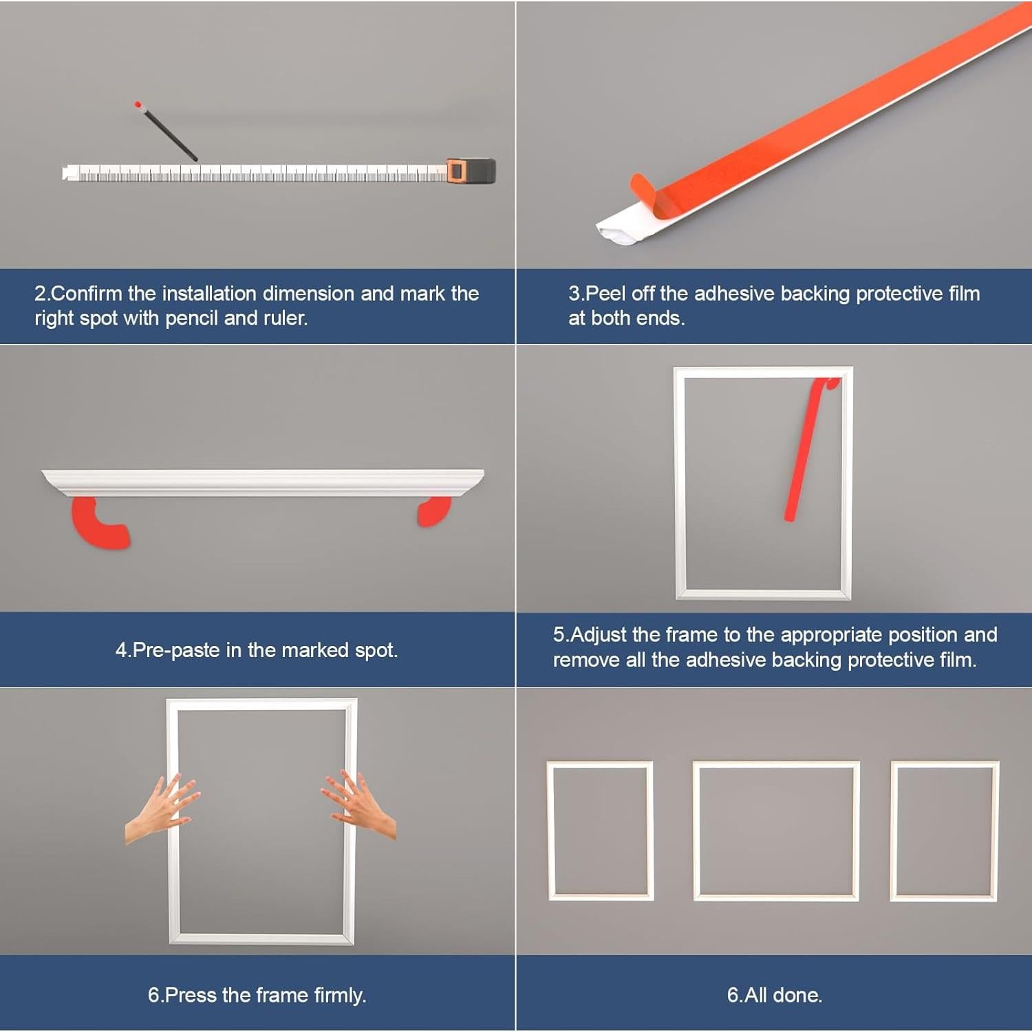 Kit de Moldura de Pared Autoadhesiva NeatiEase 2 Set 50.8x50.8cm