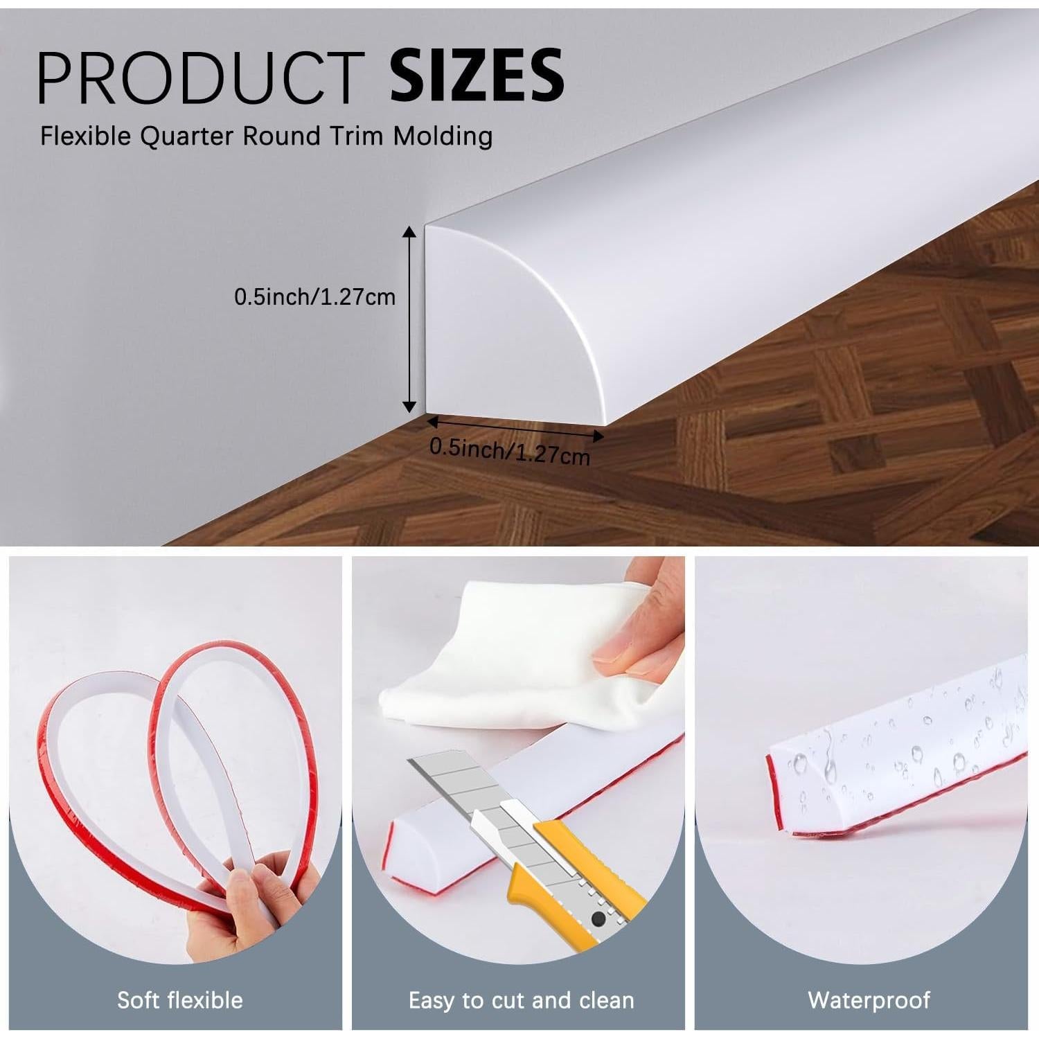 Moldura Flexible Cuarto Redondo WUMUTI 401.3 cm Blanca