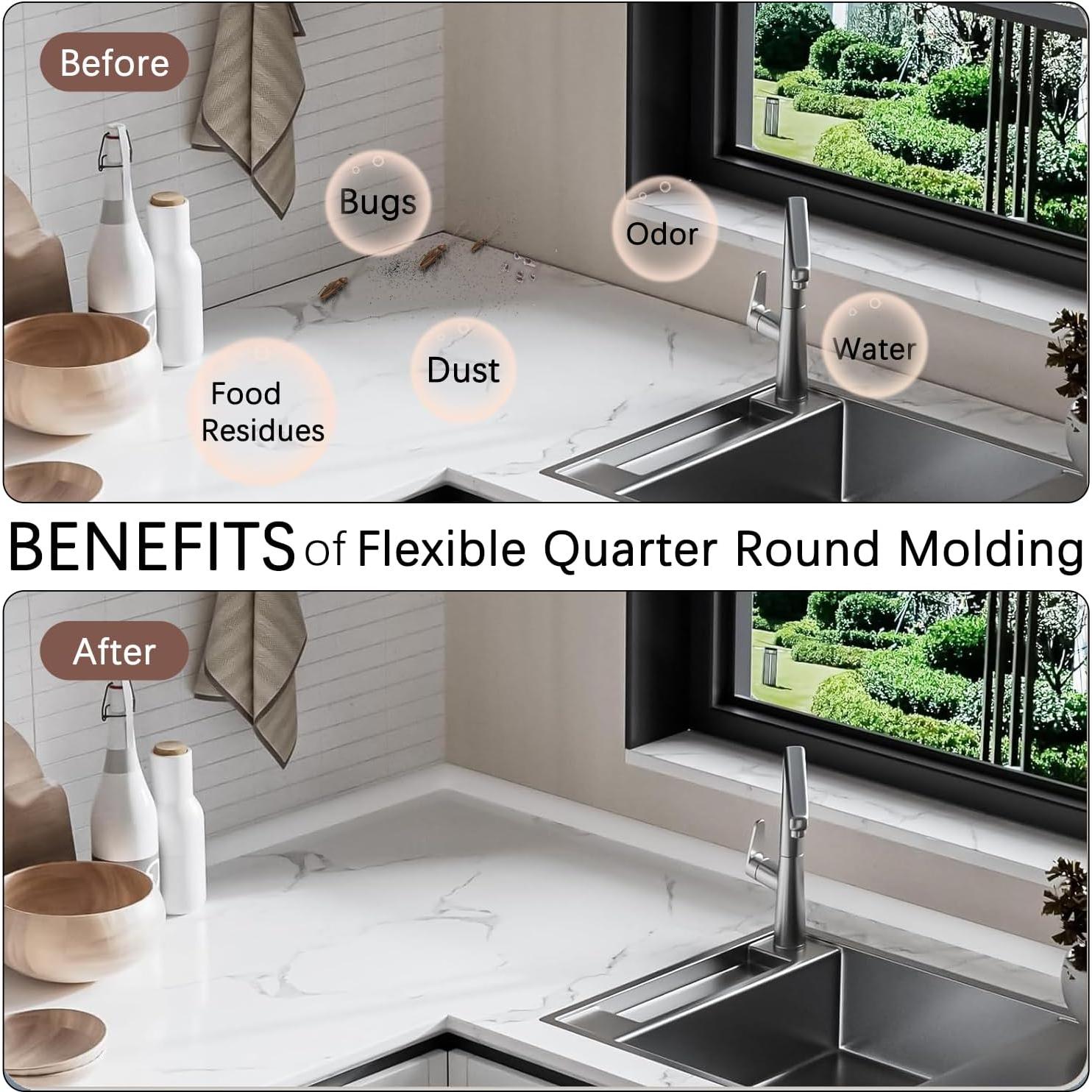 Moldura Flexible Cuarto Redondo WUMUTI 401.3 cm Blanca