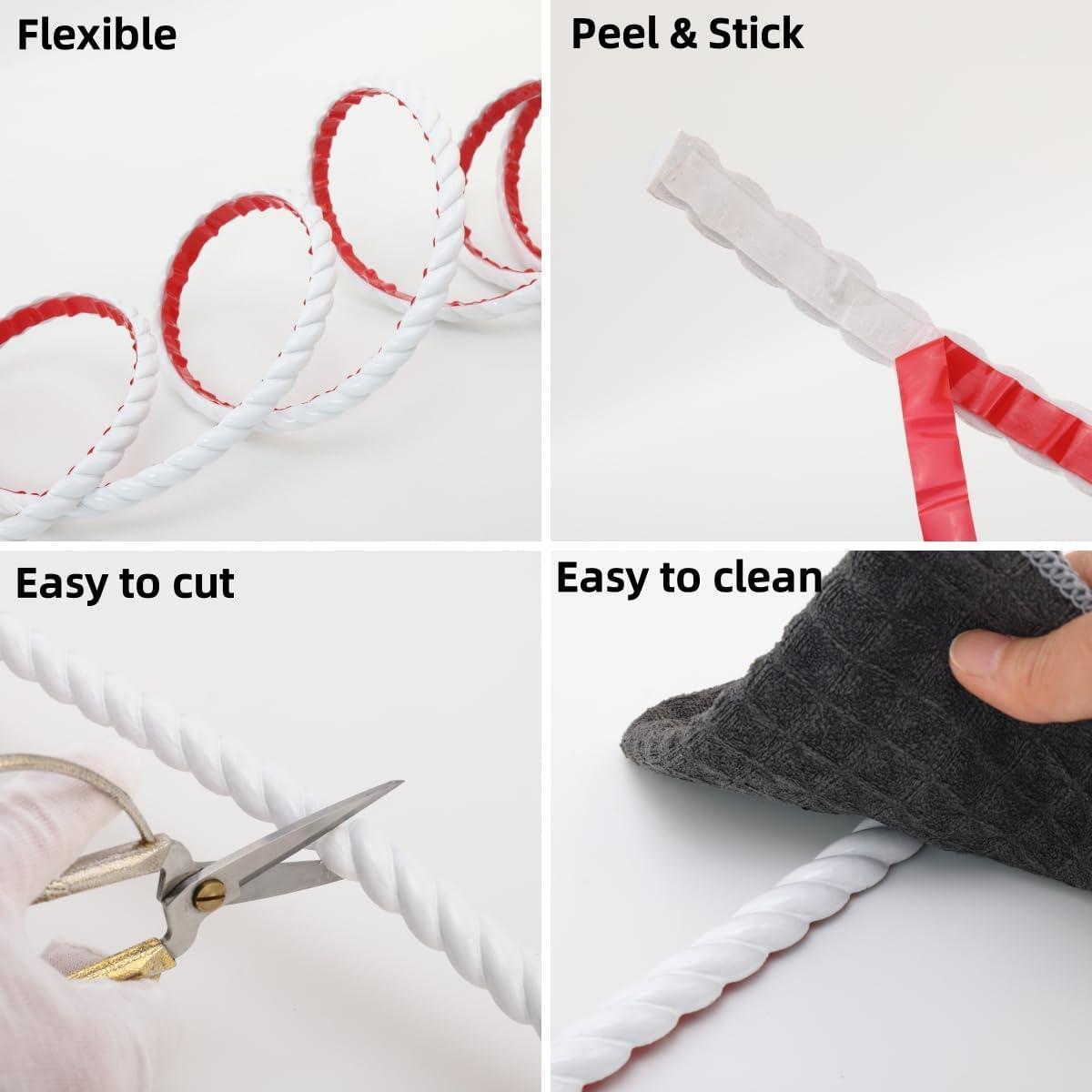 Moldura autoadhesiva flexible Taaizau 5m x 1.5cm blanca