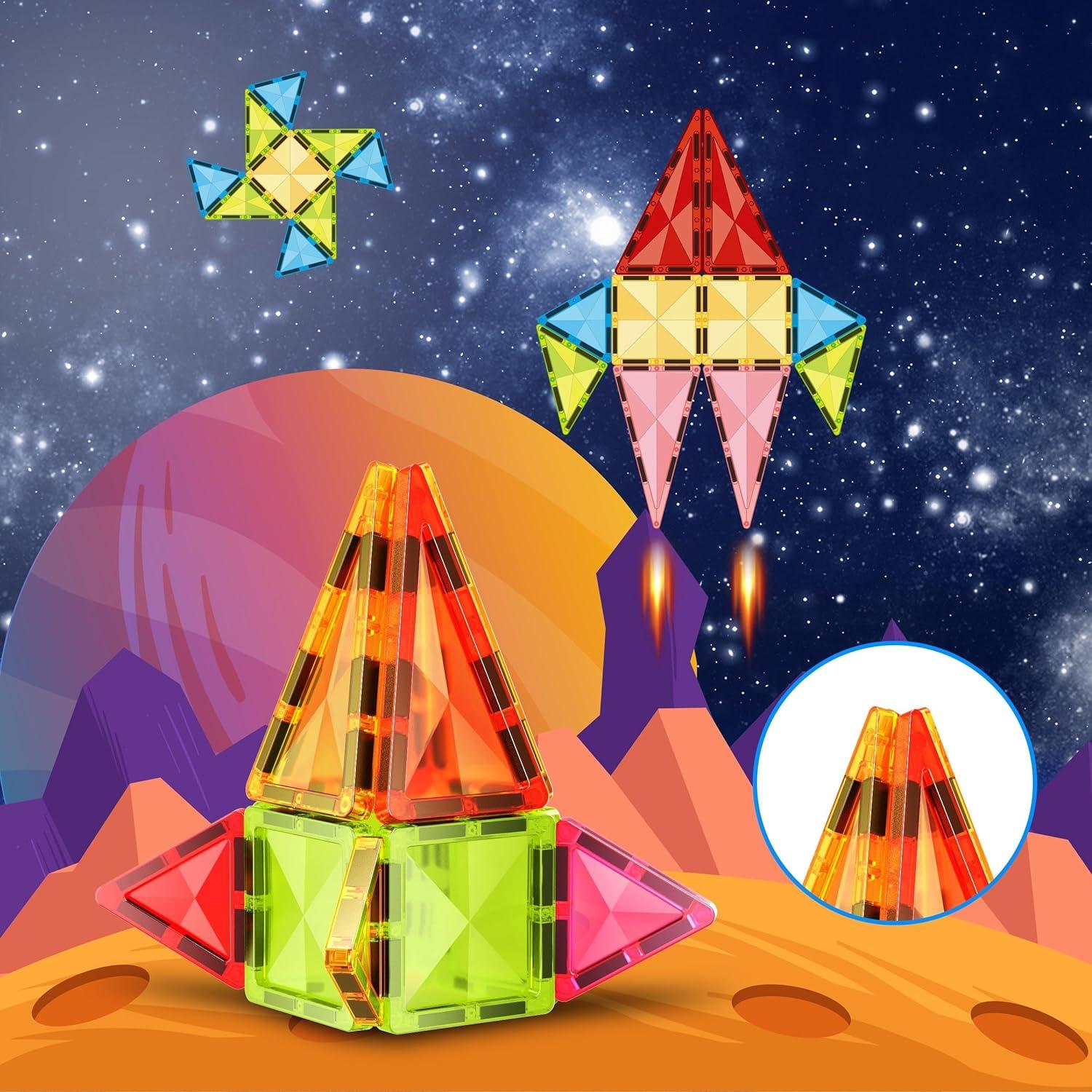 Bloques de Construcción Magnéticos PicassoTiles 36 Piezas Viaje