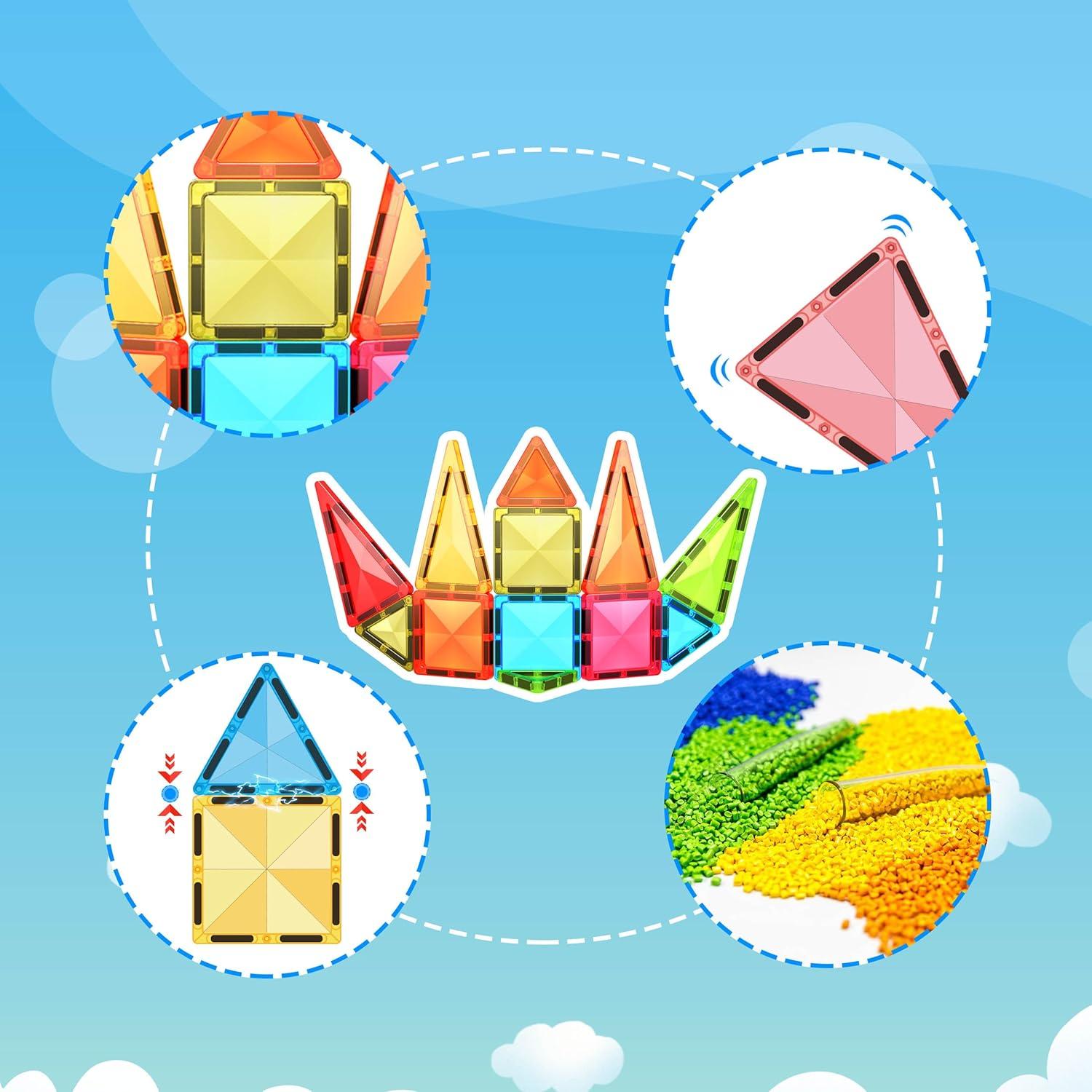 Bloques de Construcción Magnéticos PicassoTiles 36 Piezas Viaje