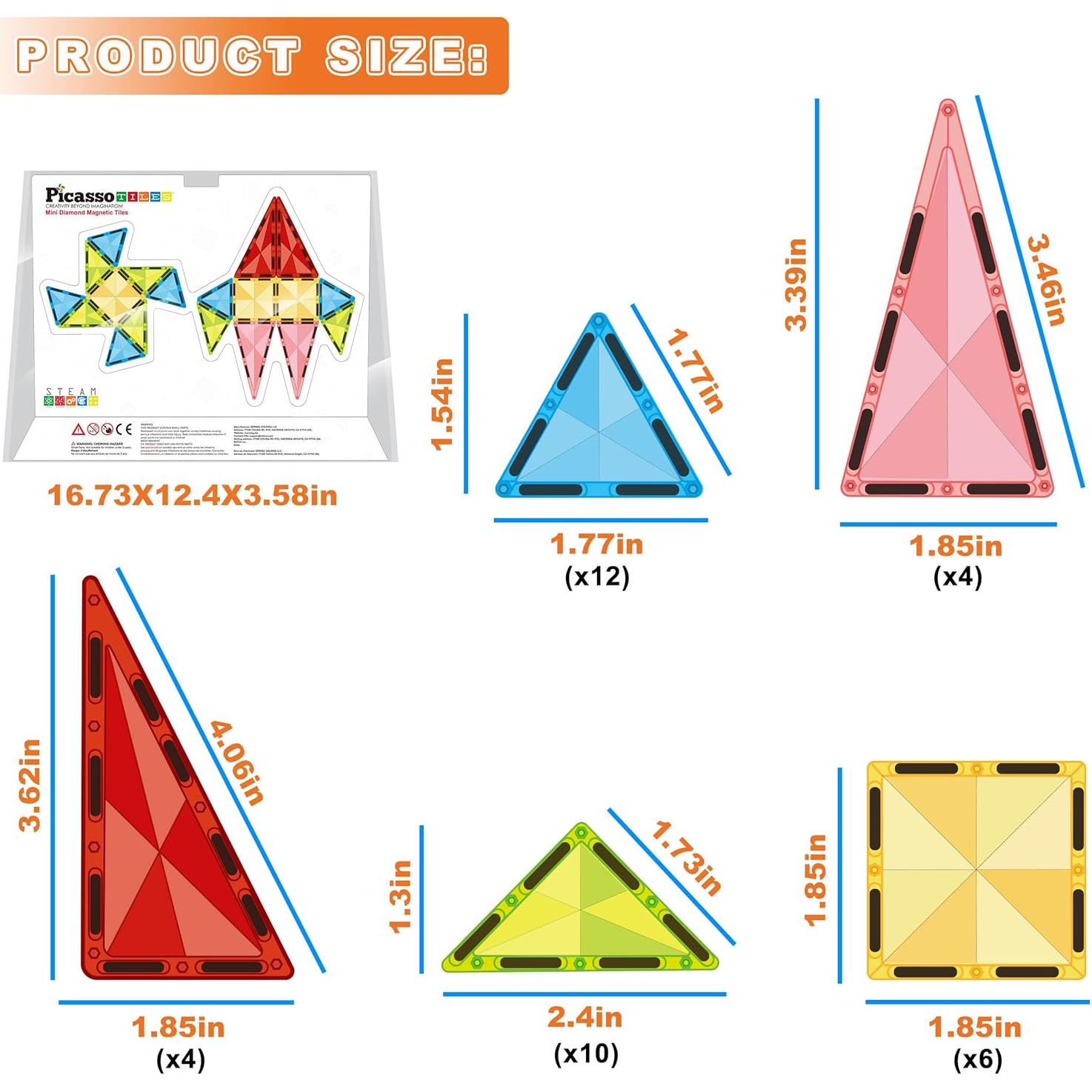 Bloques de Construcción Magnéticos PicassoTiles 36 Piezas Viaje