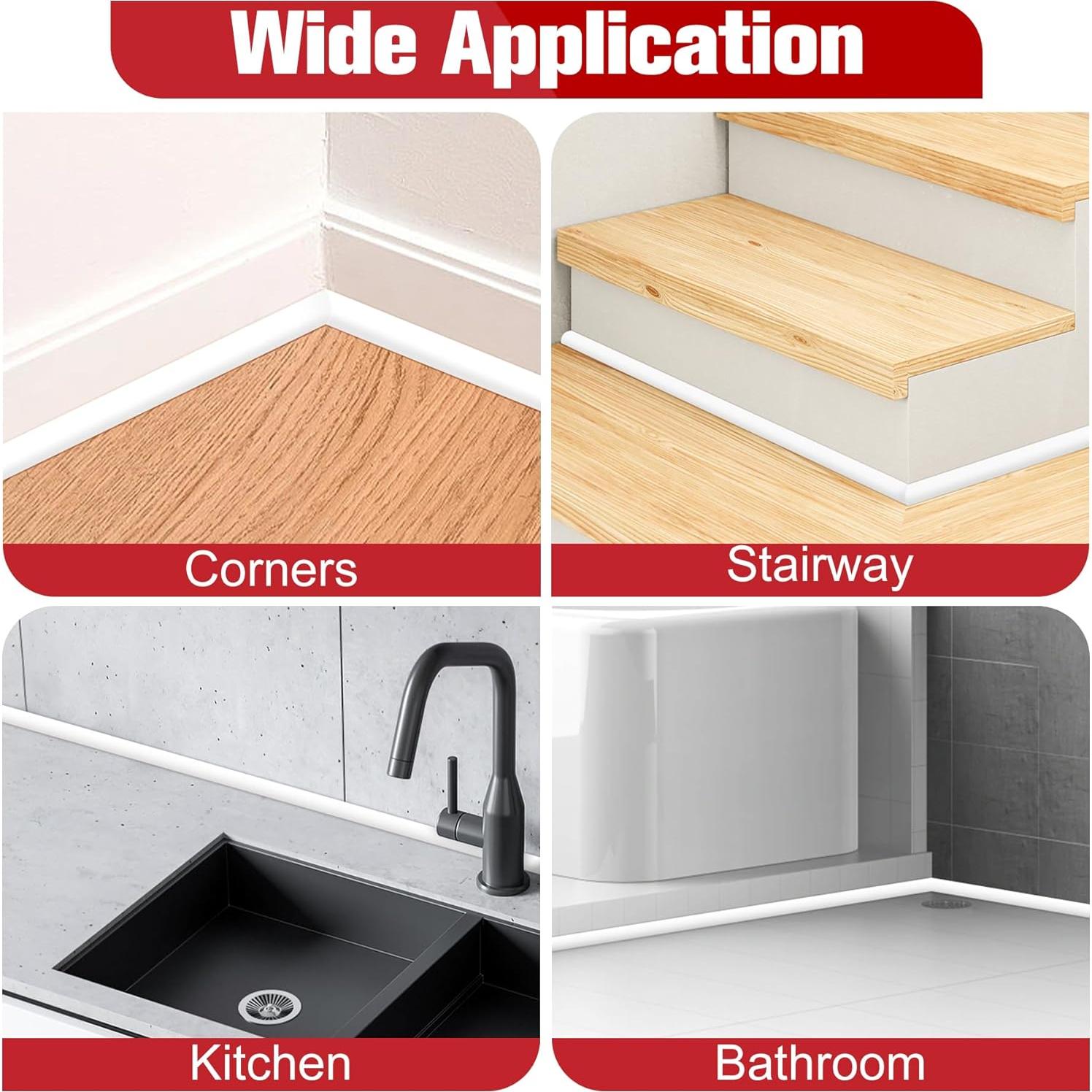 Moldura Flexible Autoadhesiva ToLanbbt 120 cm Blanca