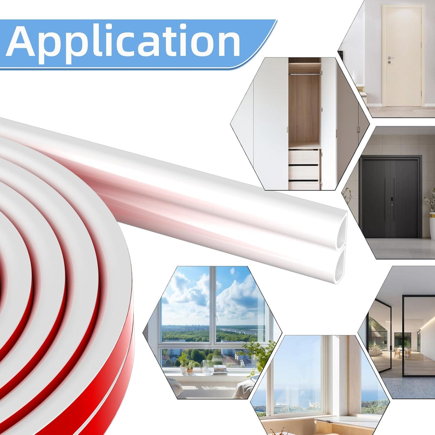 Sello de Aislamiento Draourness 6 m Blanco para Puertas y Ventanas