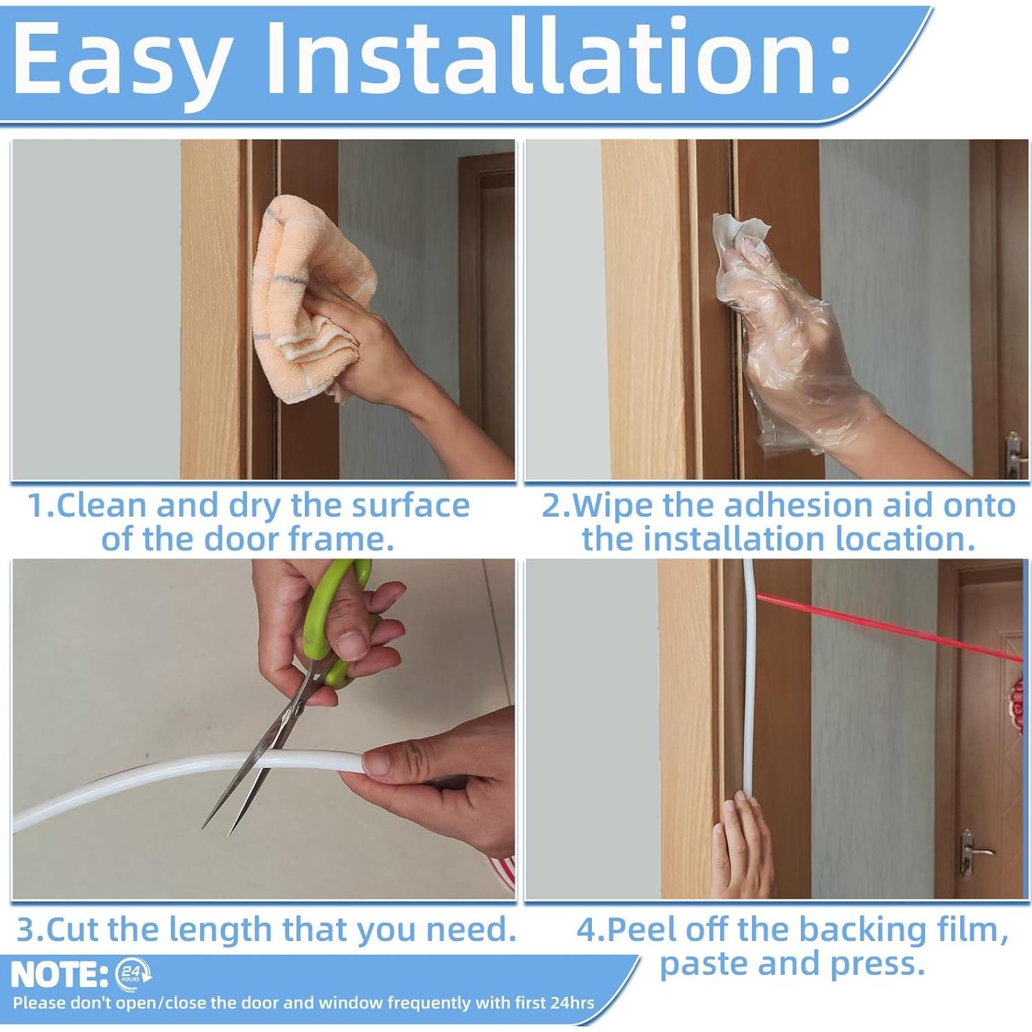 Sello de Aislamiento Draourness 6 m Blanco para Puertas y Ventanas