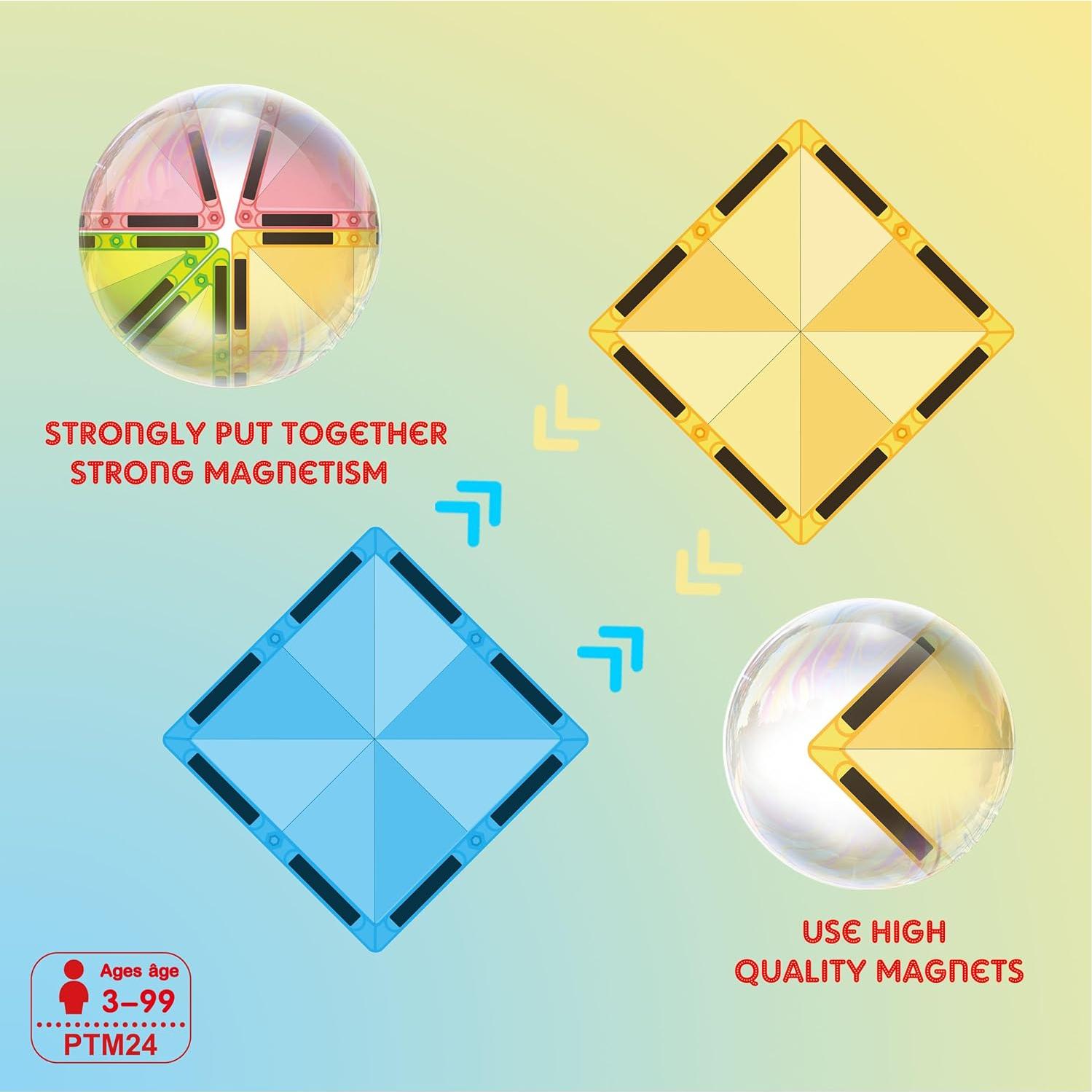 Bloques de Construcción Magnéticos PicassoTiles 24 Piezas Viaje