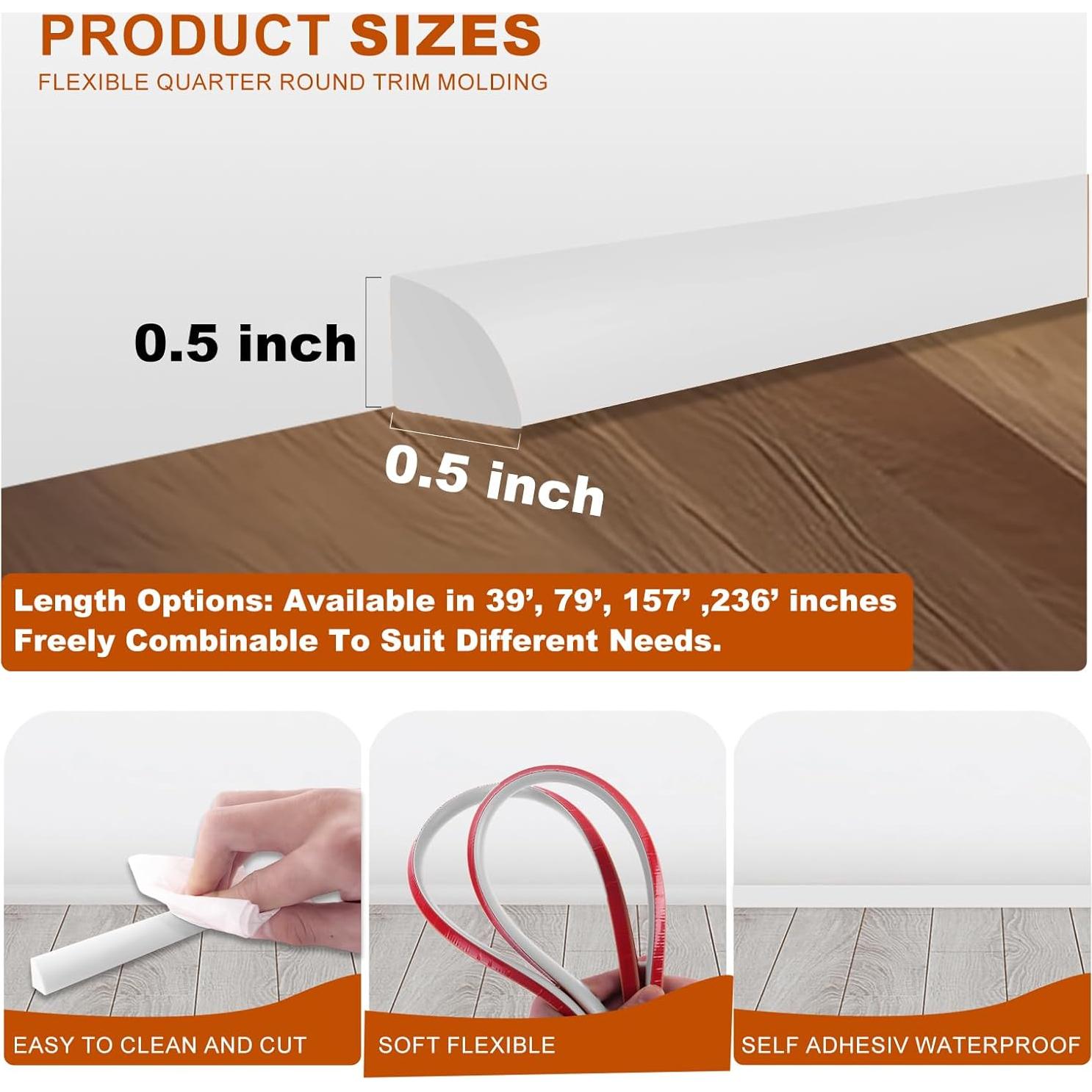 Moldura Cuarterona Flexible Langierspur 397.18 cm Blanca