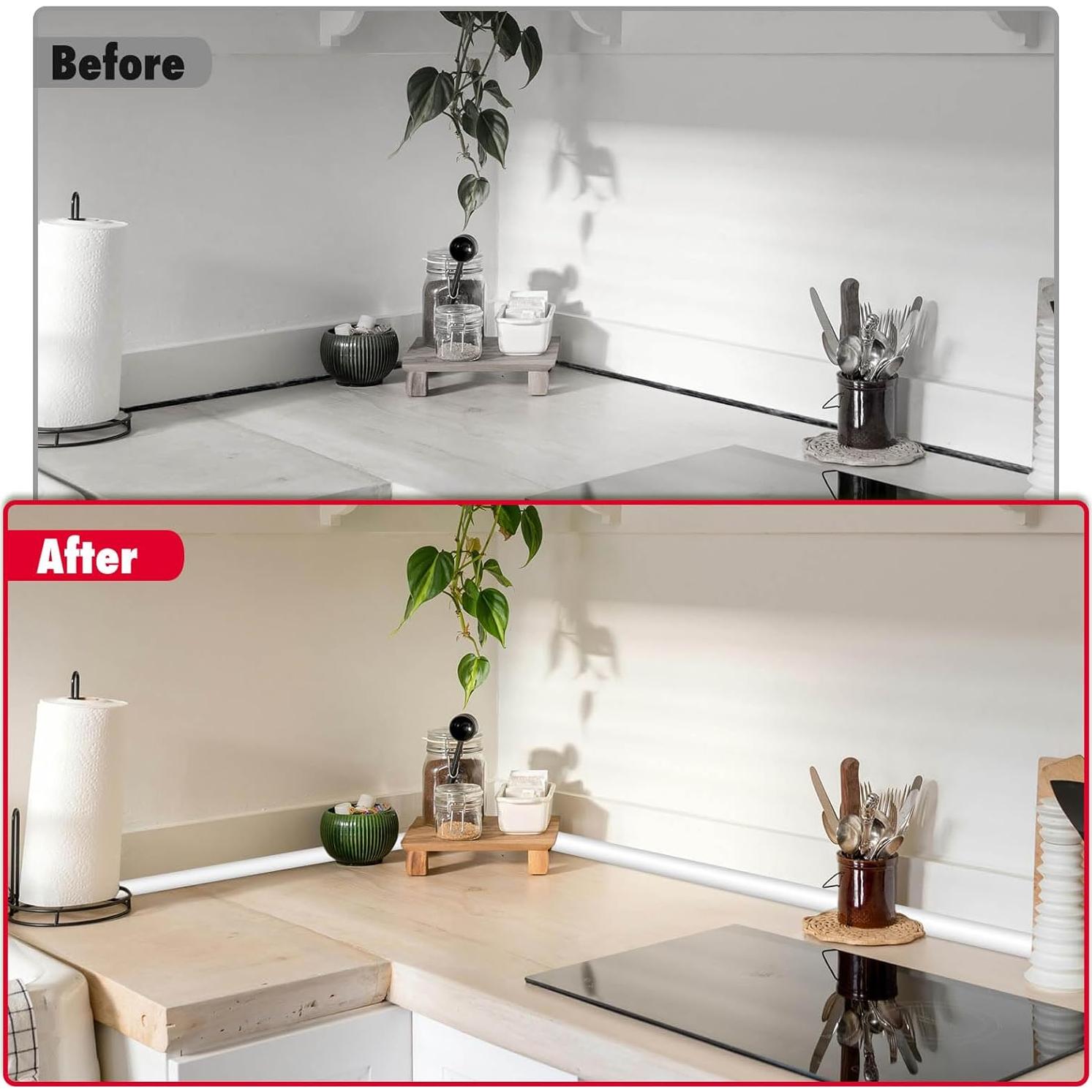 Moldura Flexible Autoadhesiva LSGCQ 1.0m Blanca para Esquinas