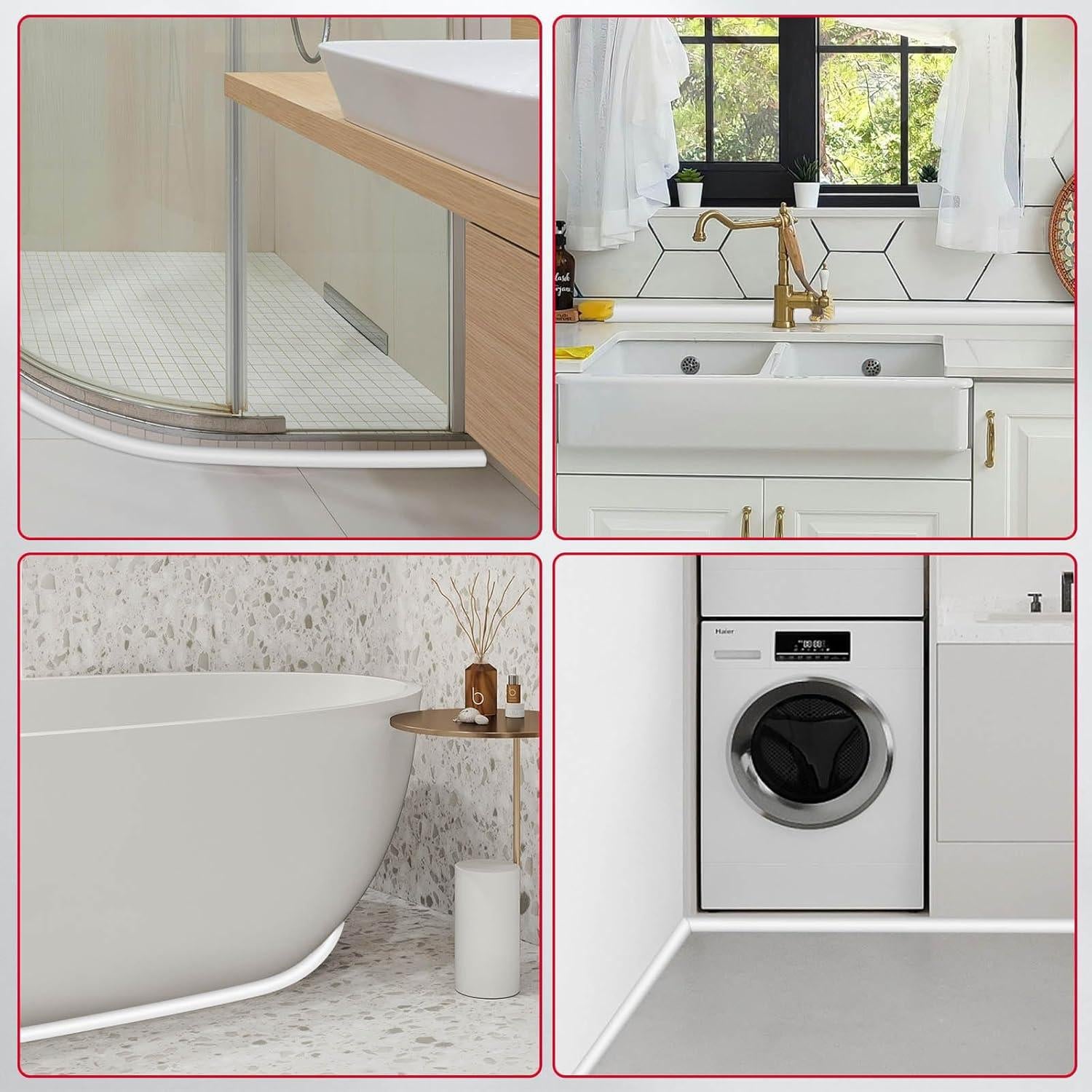 Moldura Flexible Autoadhesiva LSGCQ 1.0m Blanca para Esquinas