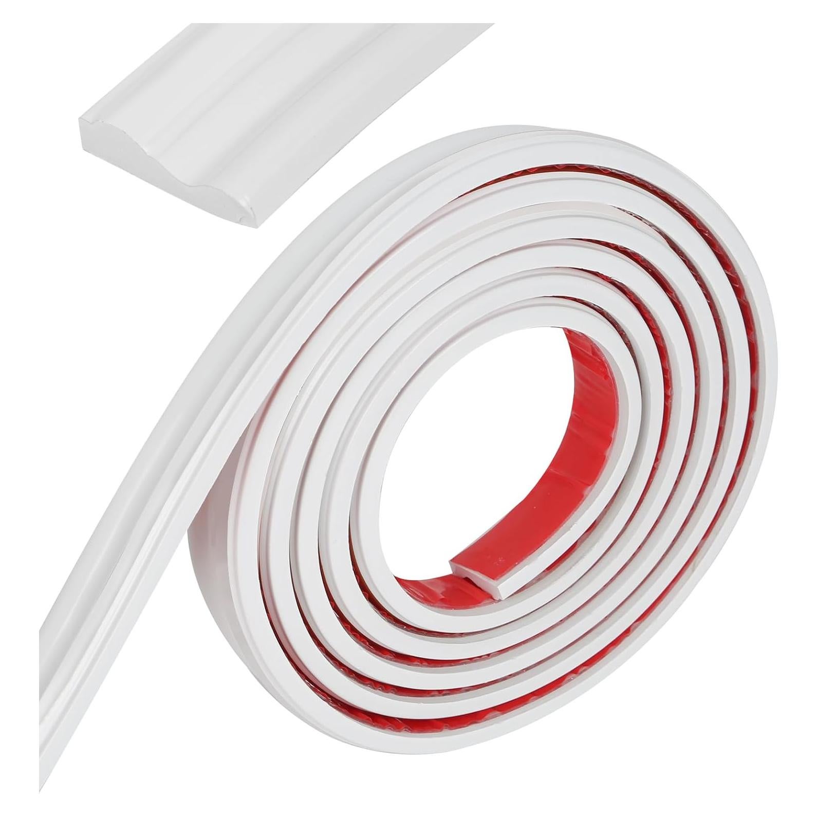 Moldura de Recorte de Pared Autoadhesiva Buulea 3m PVC Blanco