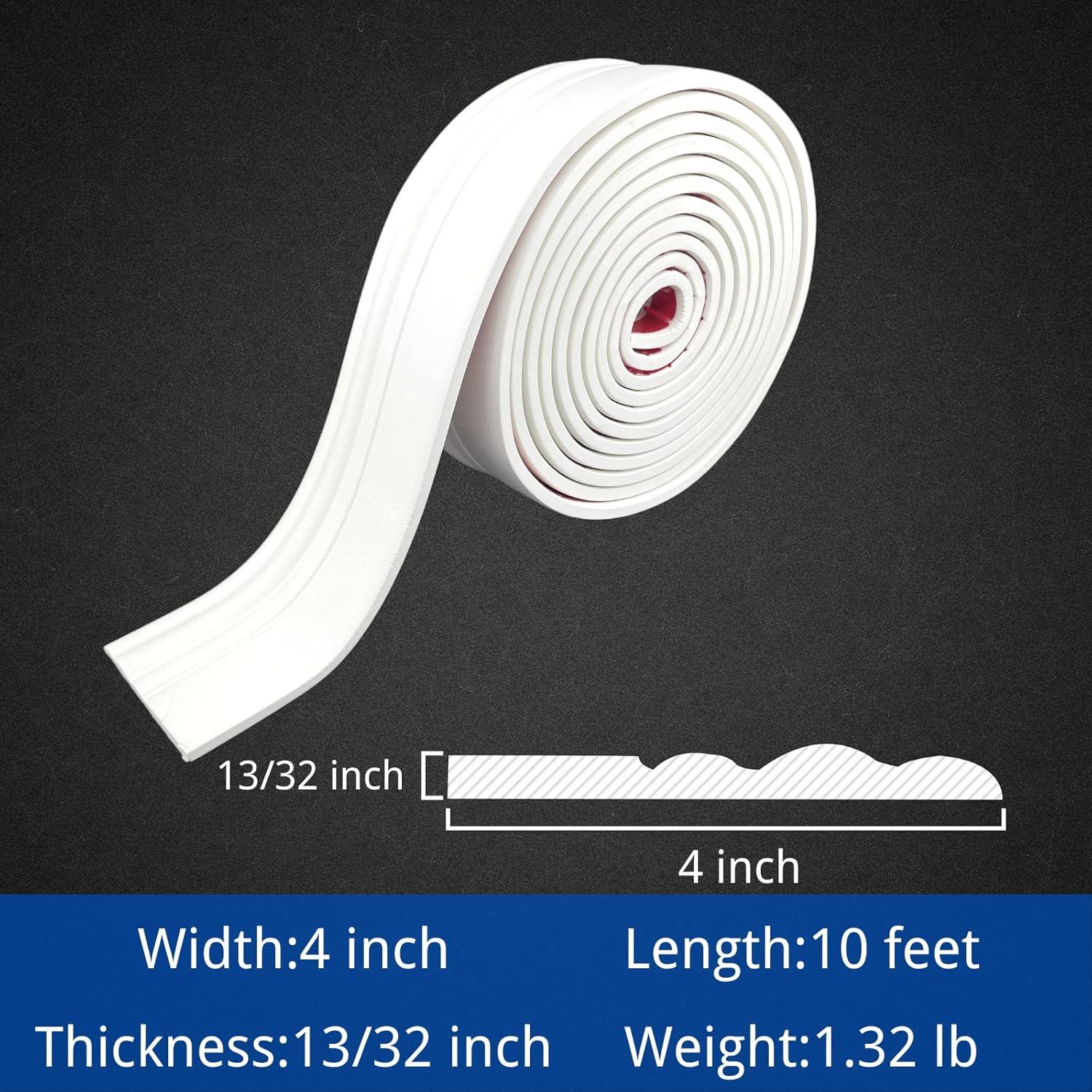 Moldura de Zócalo Flexible COUKIU 10.16 cm x 3.05 m Blanca