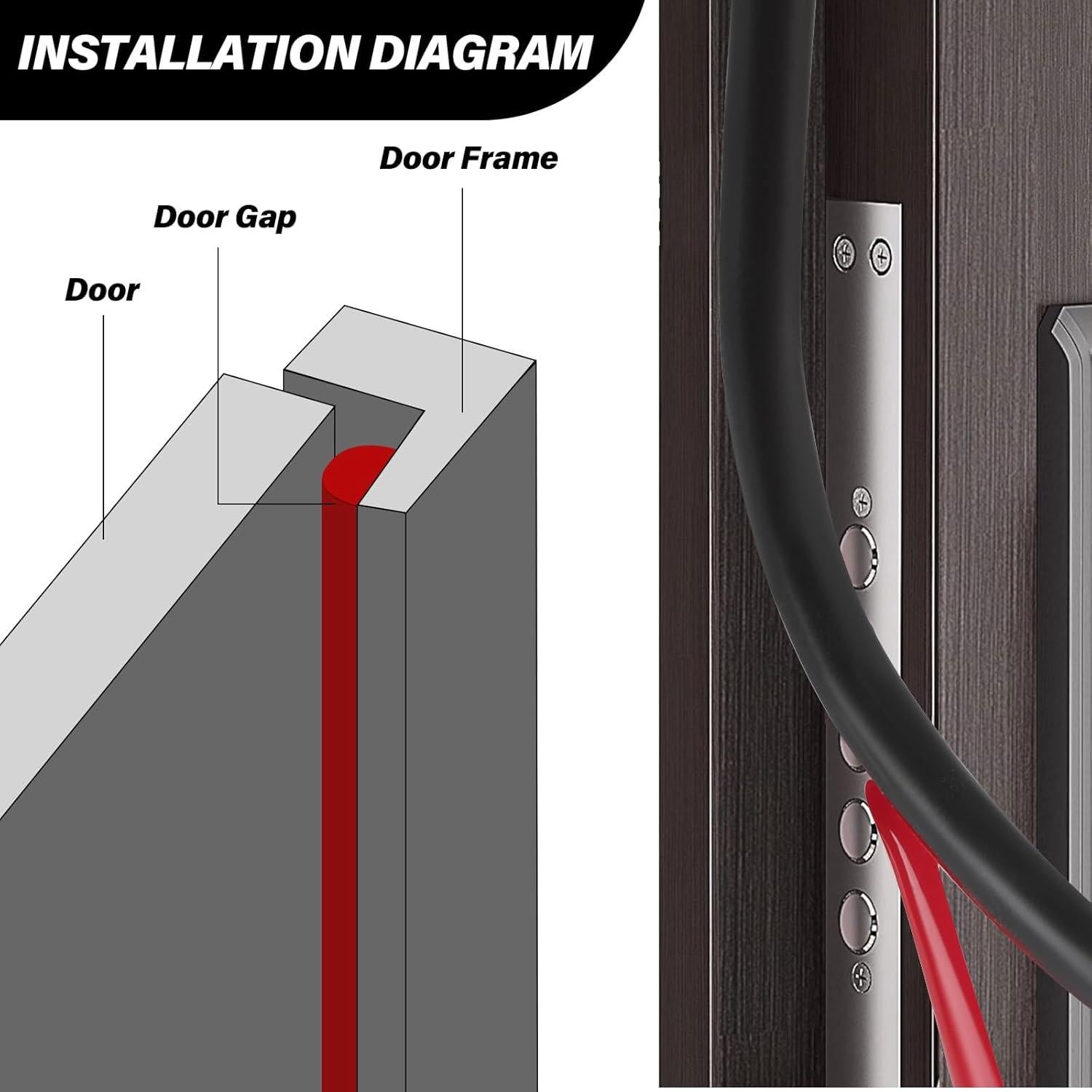 Sellado de Puerta de Silicona Neyway 6.1m Autoadhesivo Negro