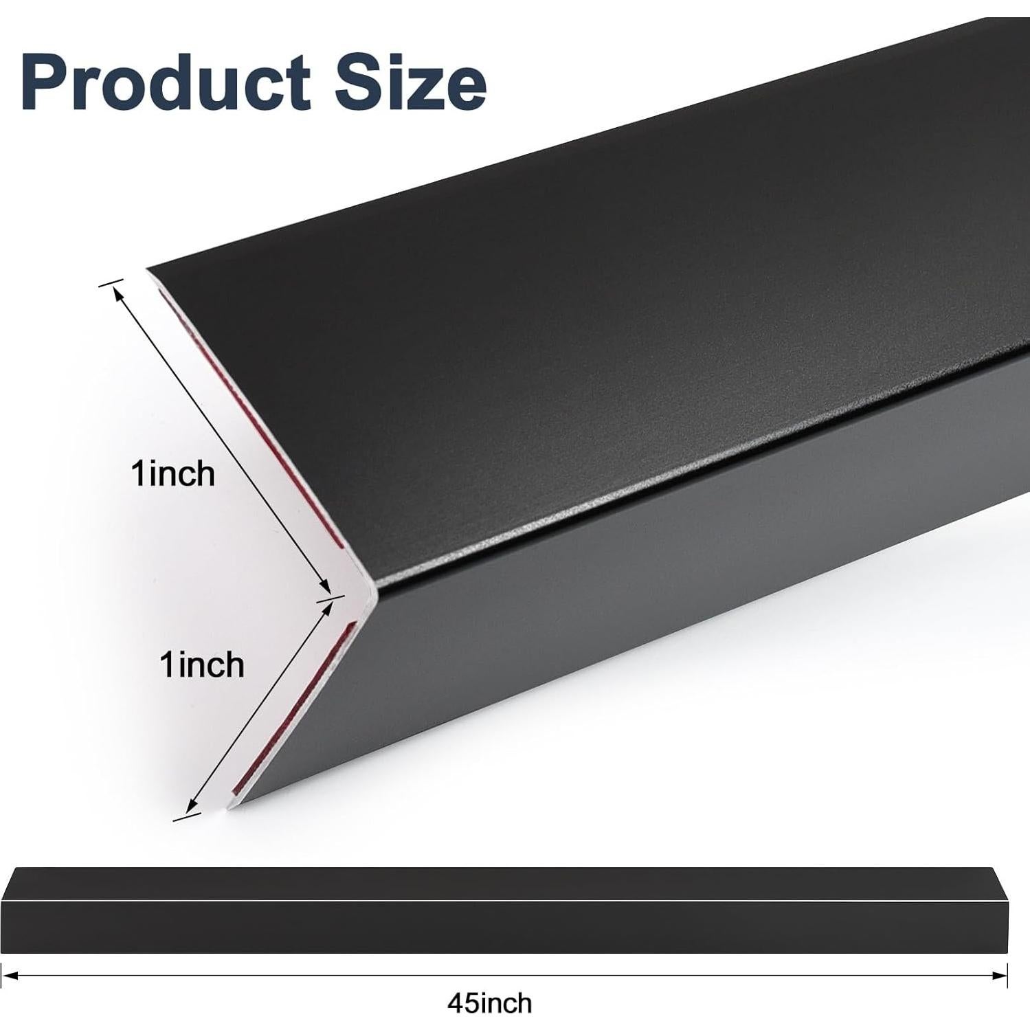 4 Protectores de Esquinas de Aluminio Jiekayi 114.3 cm Negro