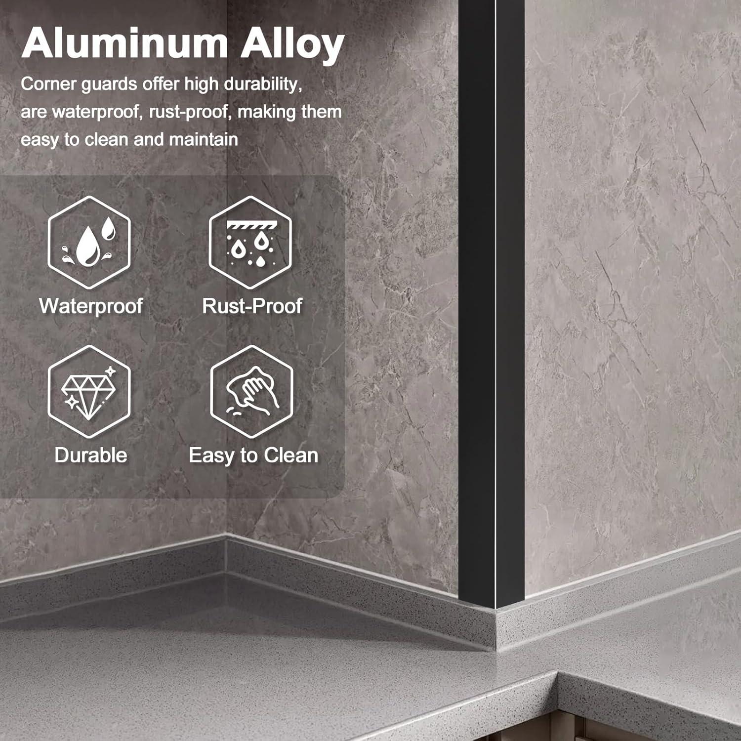 4 Protectores de Esquinas de Aluminio Jiekayi 114.3 cm Negro