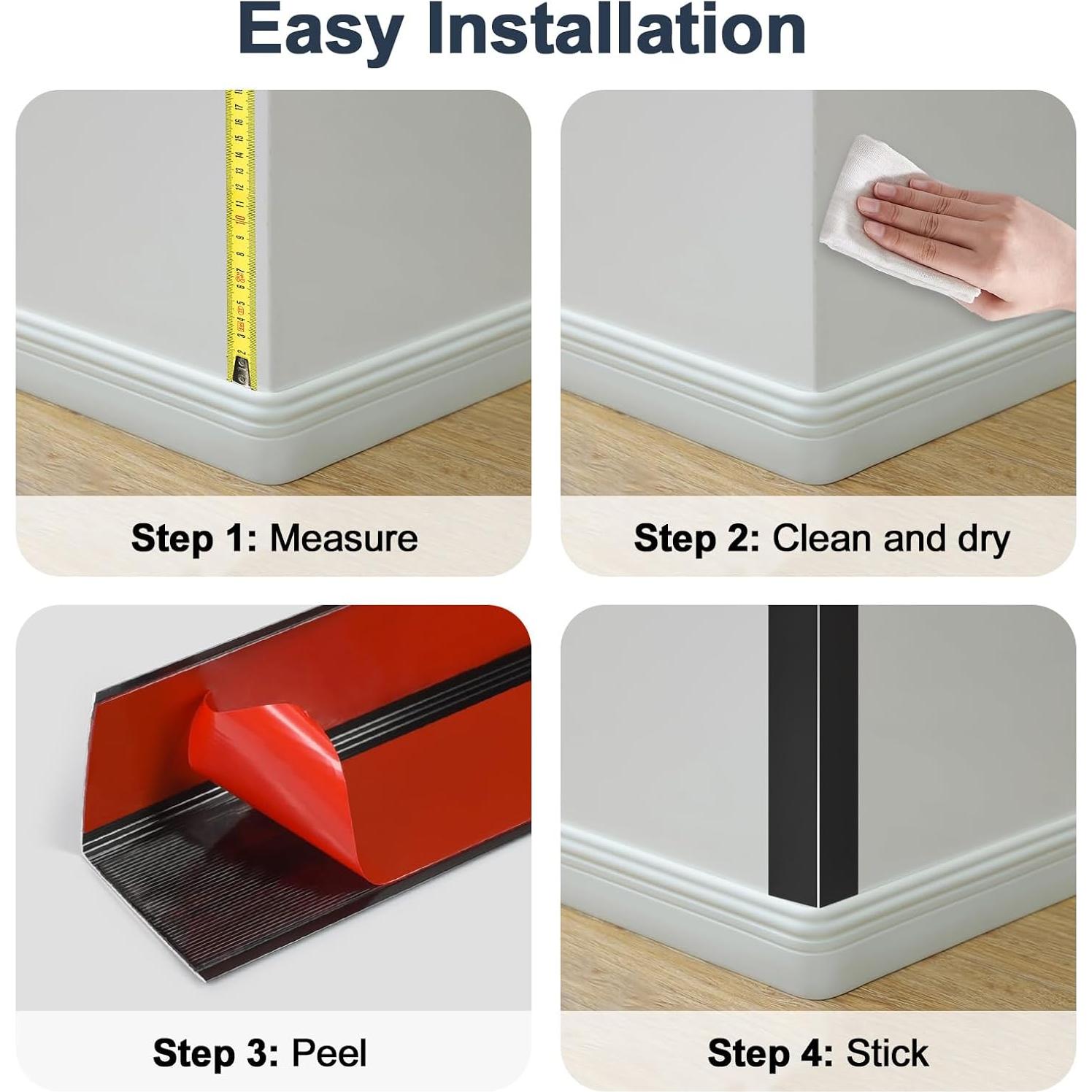 4 Protectores de Esquinas de Aluminio Jiekayi 114.3 cm Negro