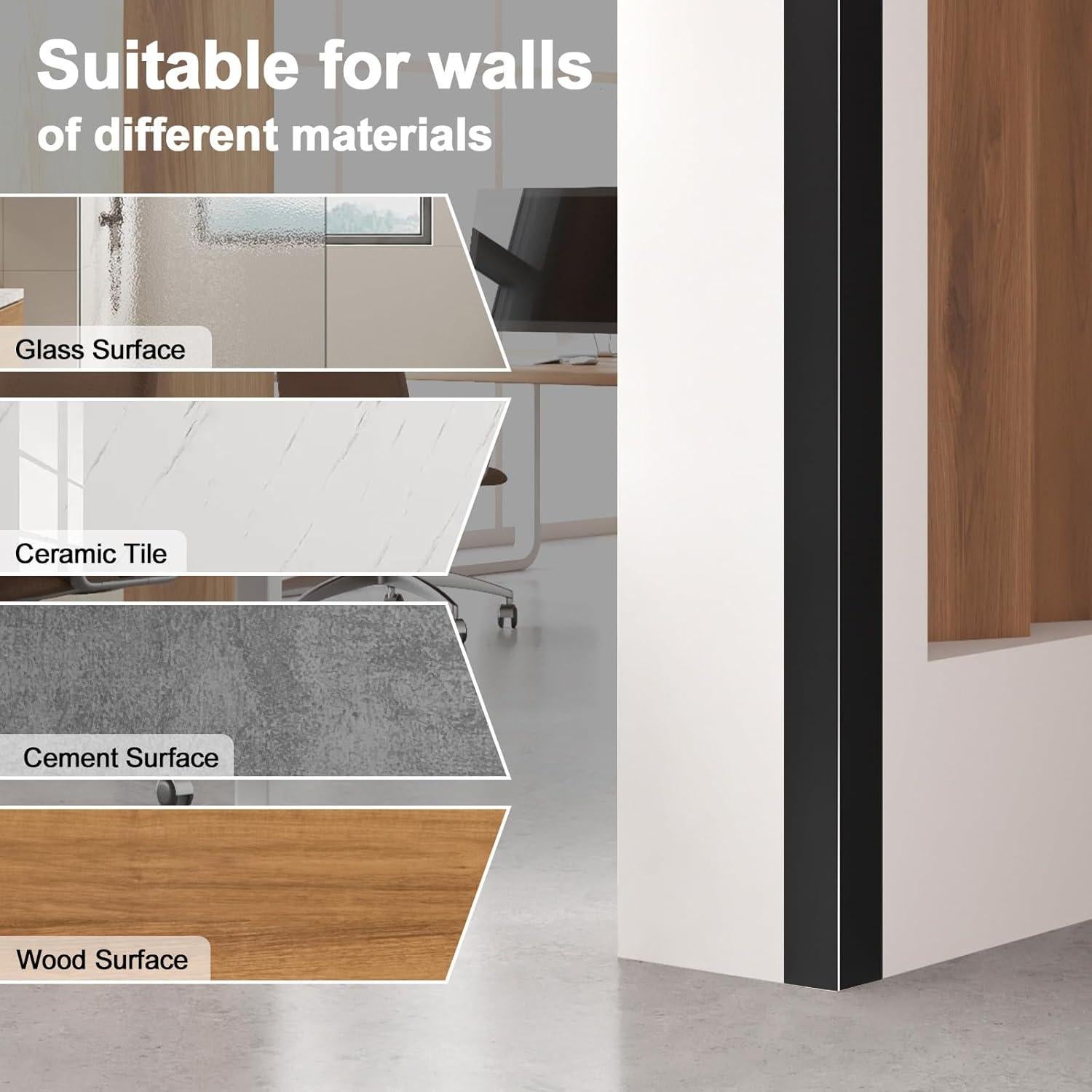 4 Protectores de Esquinas de Aluminio Jiekayi 114.3 cm Negro