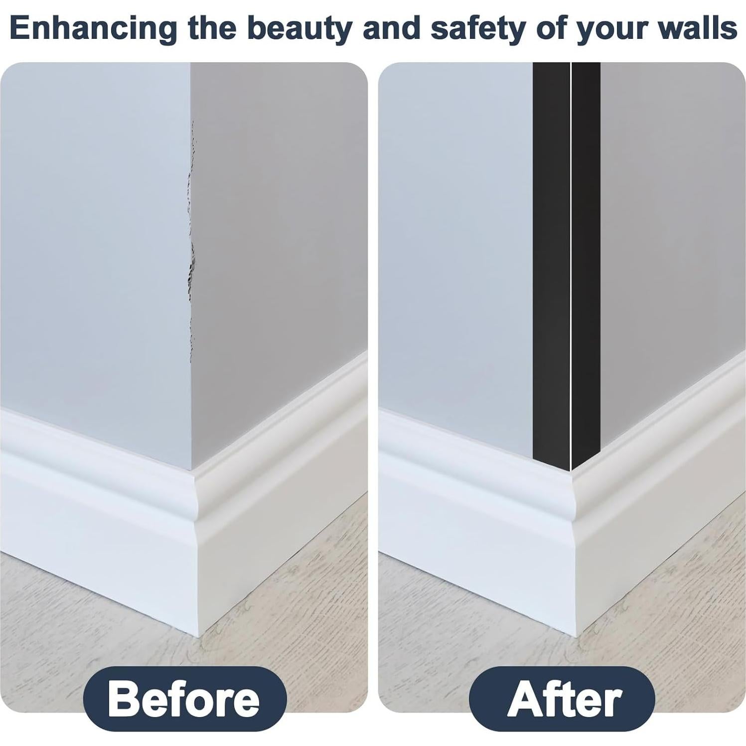 4 Protectores de Esquinas de Aluminio Jiekayi 114.3 cm Negro