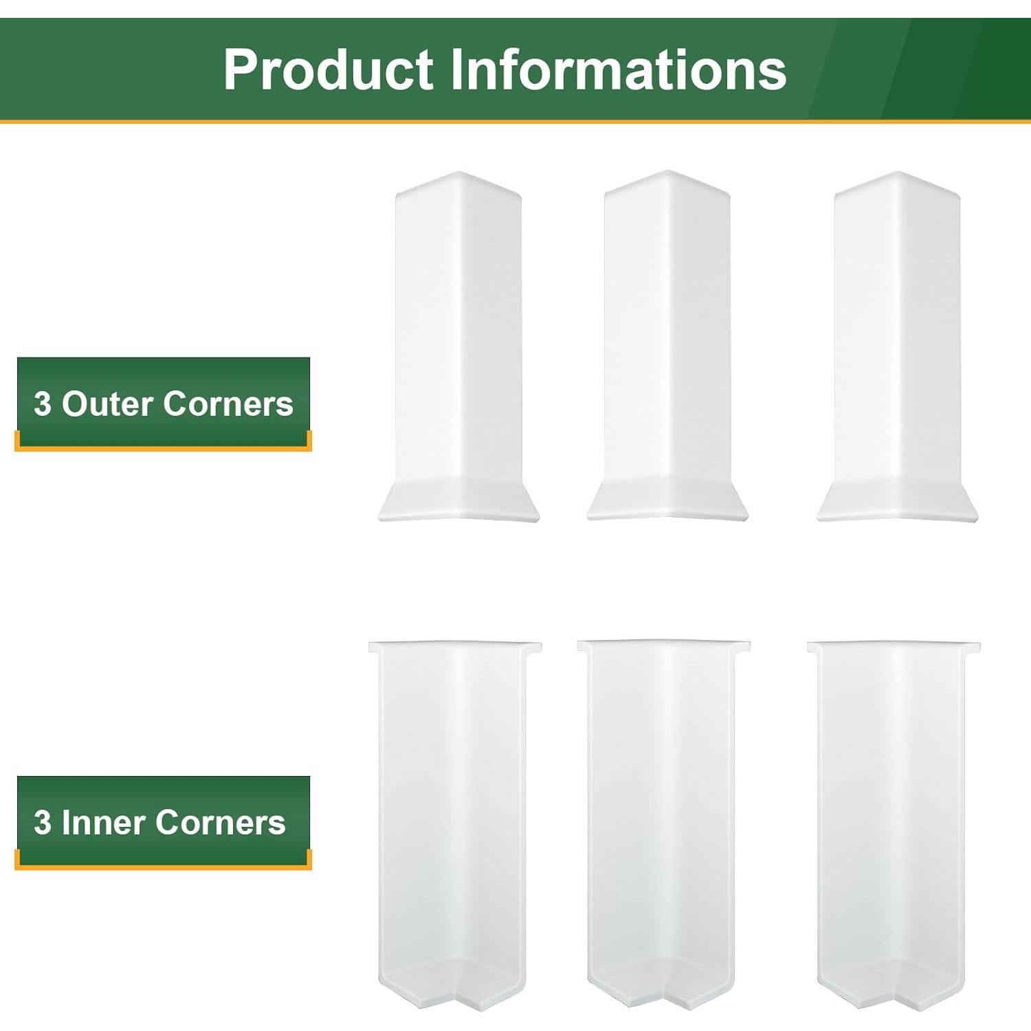 Bloques de Esquina Autoadhesivos GAMZAU 10cm Blancos - 6 Piezas