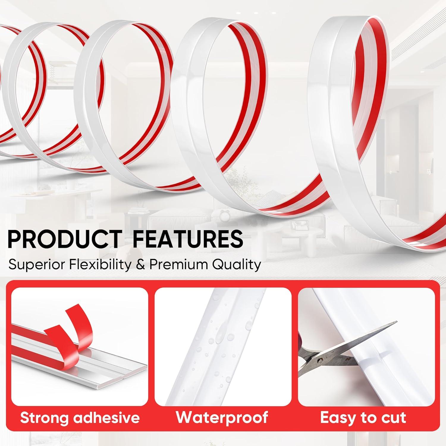 Protector de Esquinas de Pared Autoadhesivo Mavionor 4.06cm x 6.1m Blanco