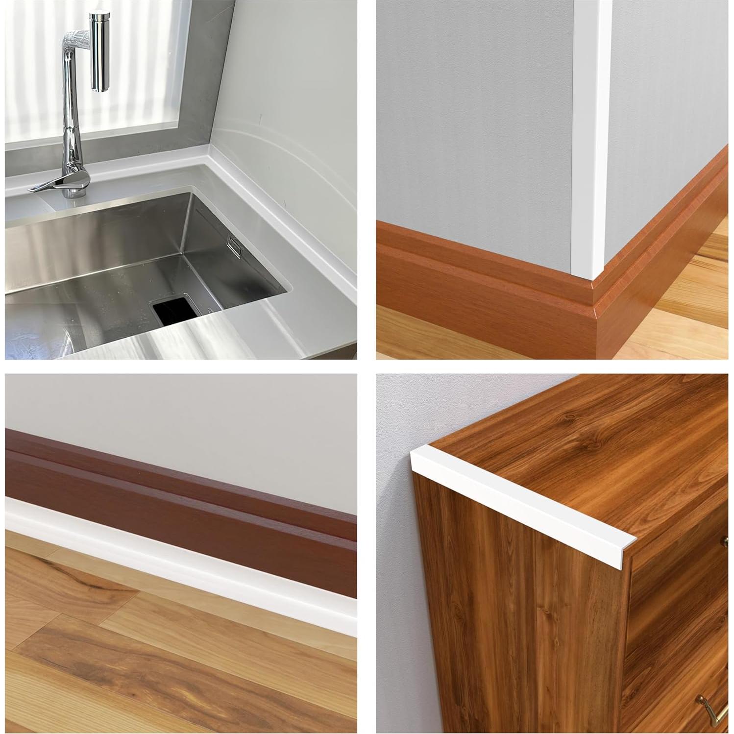 Protector de Esquinas de Pared Autoadhesivo Mavionor 4.06cm x 6.1m Blanco