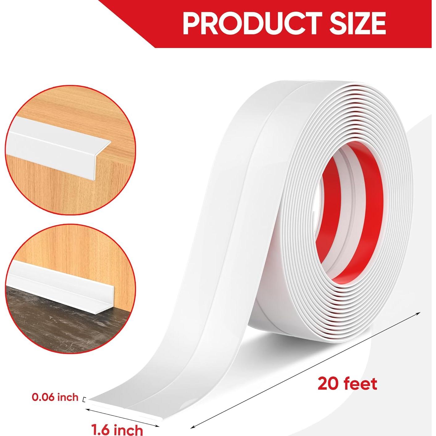 Protector de Esquinas de Pared Autoadhesivo Mavionor 4.06cm x 6.1m Blanco