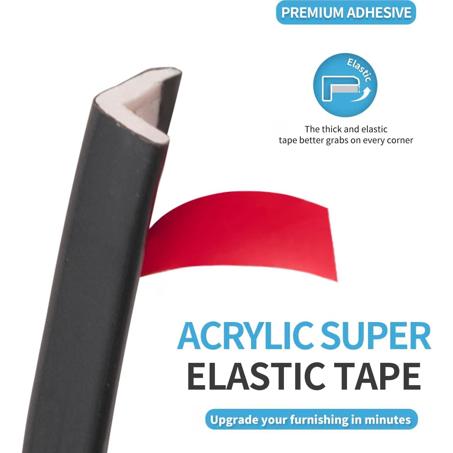 Moldura de Esquina Autoadhesiva Art3d 6.1m Vinilo Negro