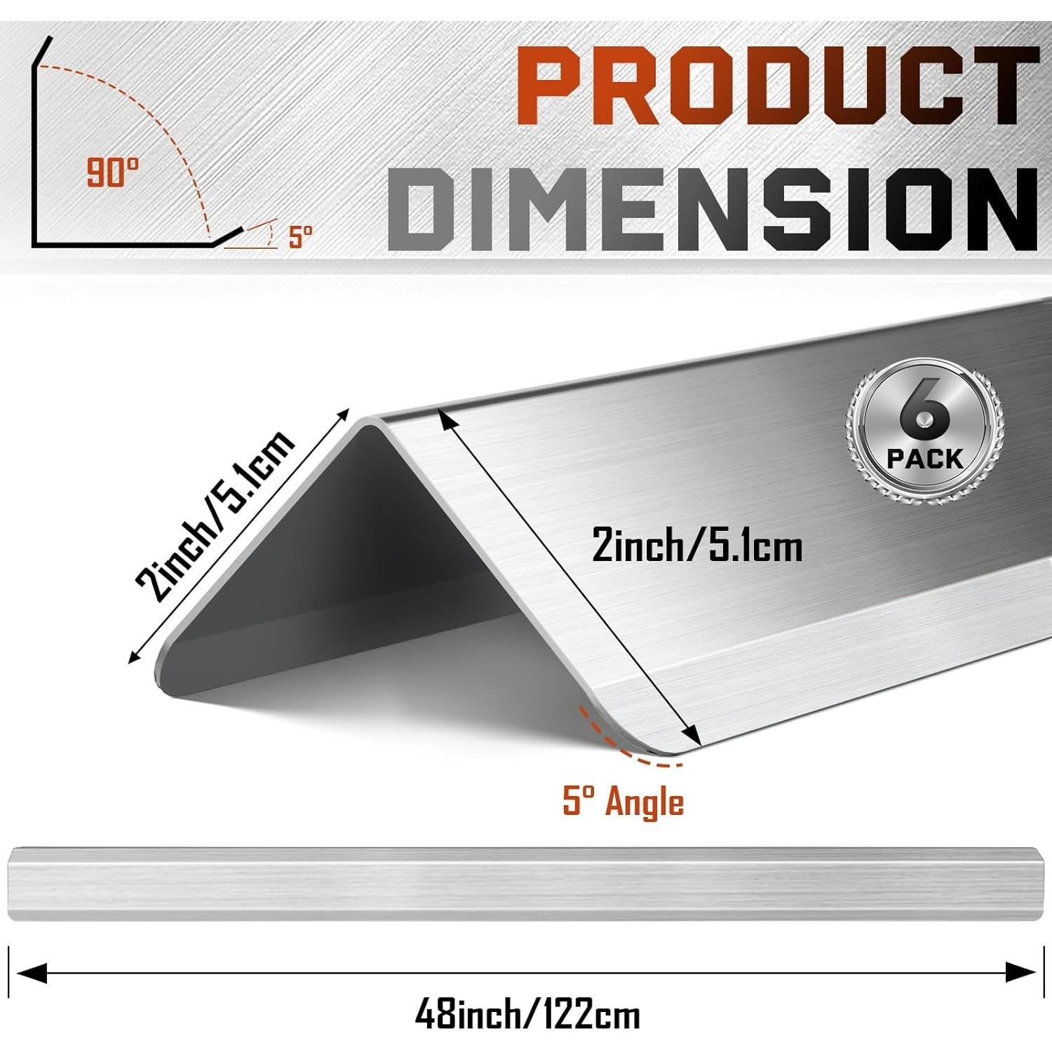 Protector de Esquina de Acero Inoxidable Zipcase 6 Unidades 90°