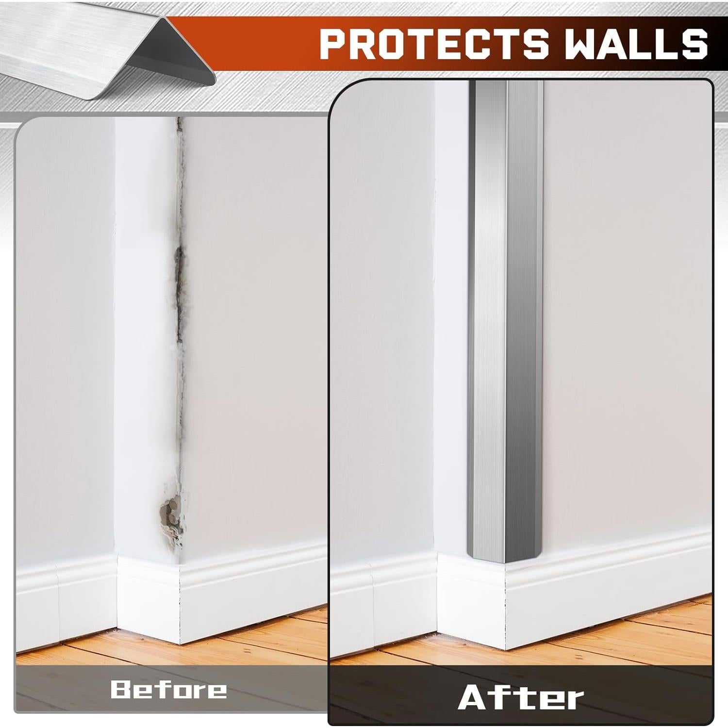 Protector de Esquina de Acero Inoxidable Zipcase 6 Unidades 90°