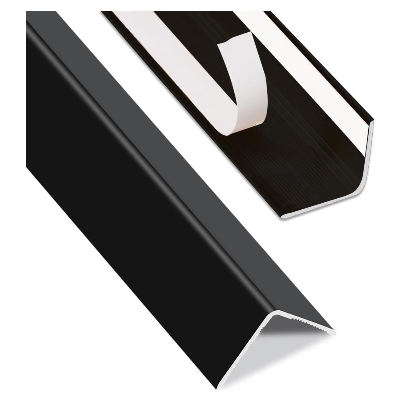 Protectores de Esquinas de Aluminio QDYMXUN 130cm Negro Mate 2pcs