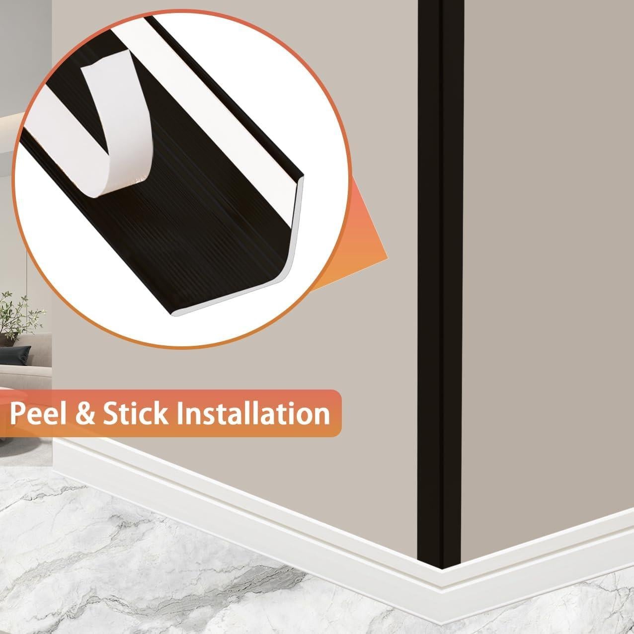 Protectores de Esquinas de Aluminio QDYMXUN 130cm Negro Mate 2pcs