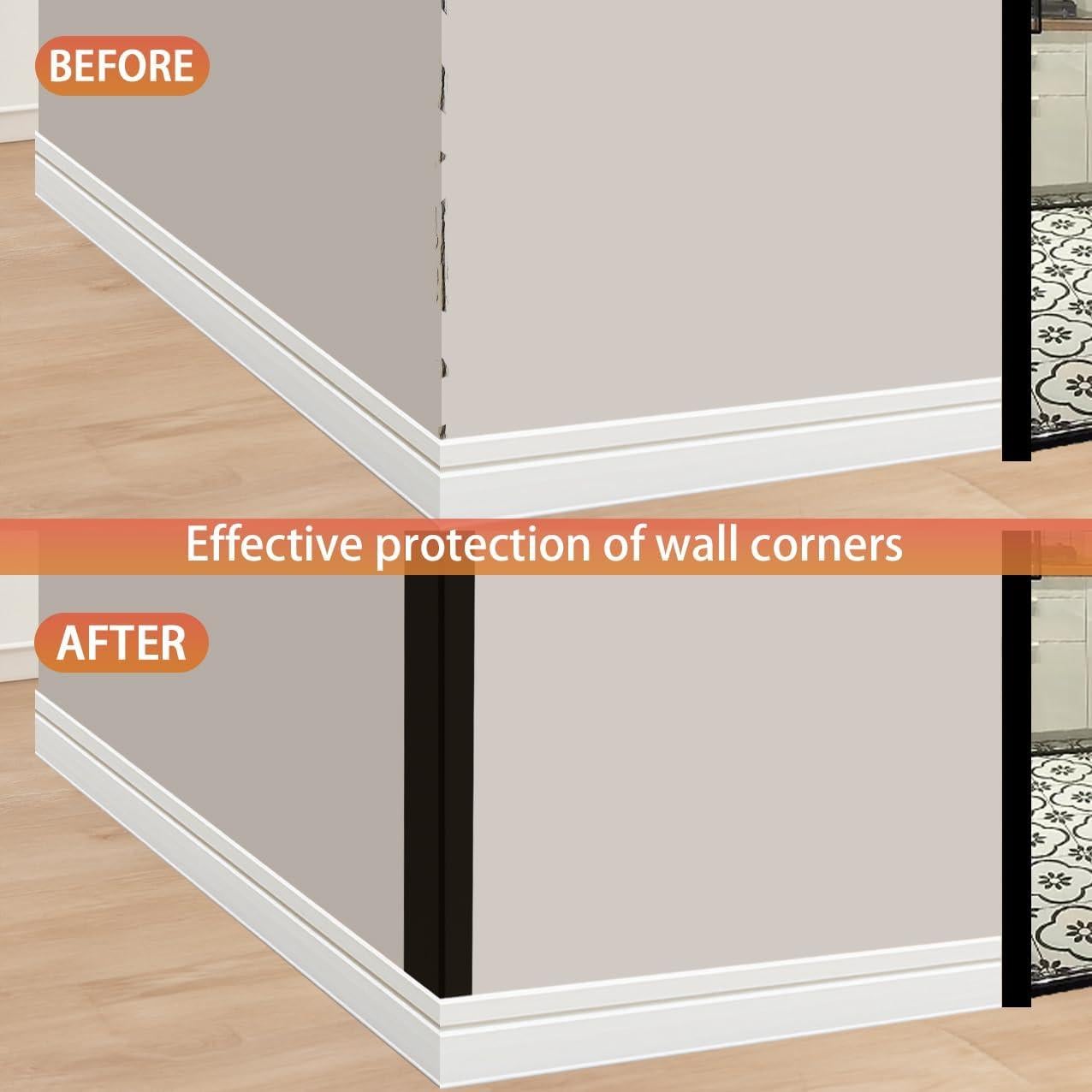 Protectores de Esquinas de Aluminio QDYMXUN 130cm Negro Mate 2pcs