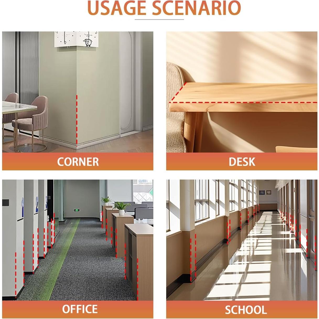 Protectores de Esquinas de Aluminio QDYMXUN 130cm Negro Mate 2pcs