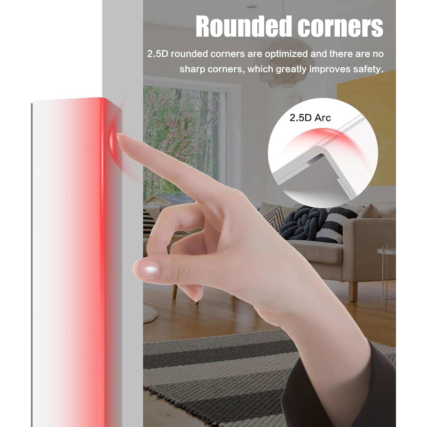 Protector de Esquinas de Pared Frychee 2.5x90cm Blanco PVC