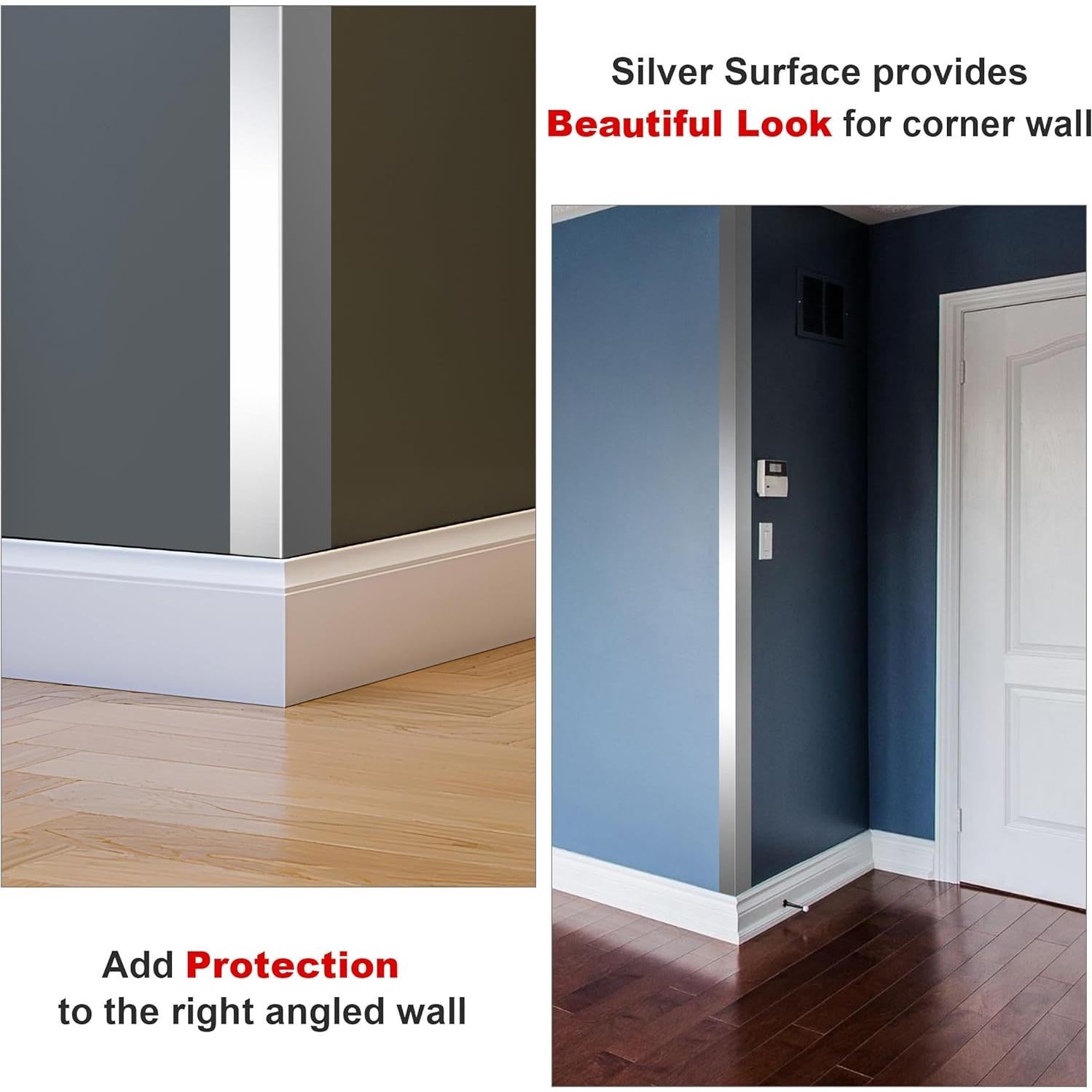 Protectores de Esquinas de Pared Besino Acero Inoxidable 10 Pzas