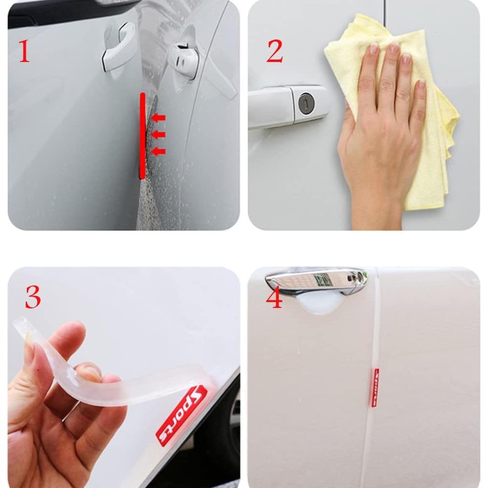 Protector de Puerta de Coche Akexermu 4PCS Silicona Negro