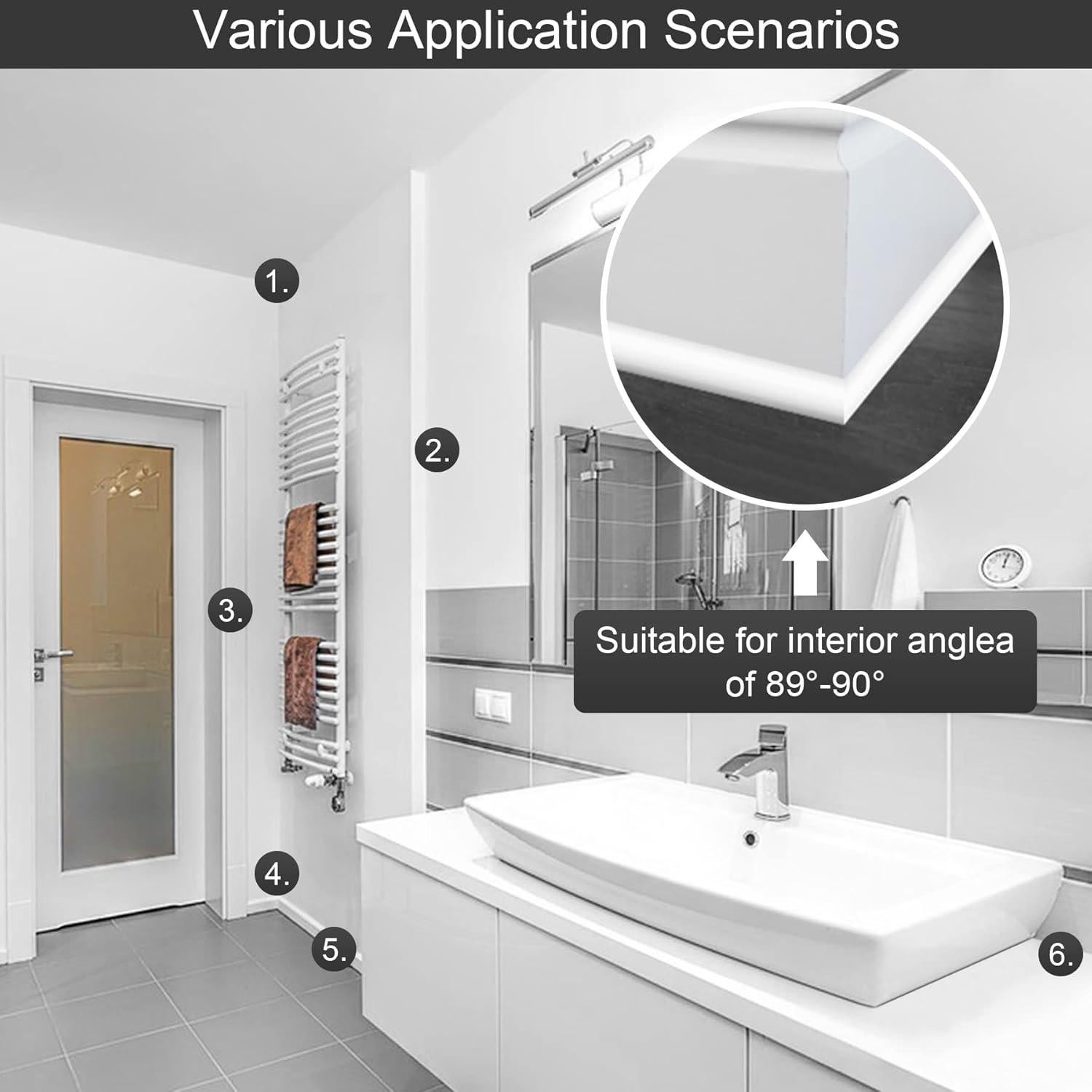 Moldura Flexible Autoadhesiva Miuwauer QRM 6m Blanco