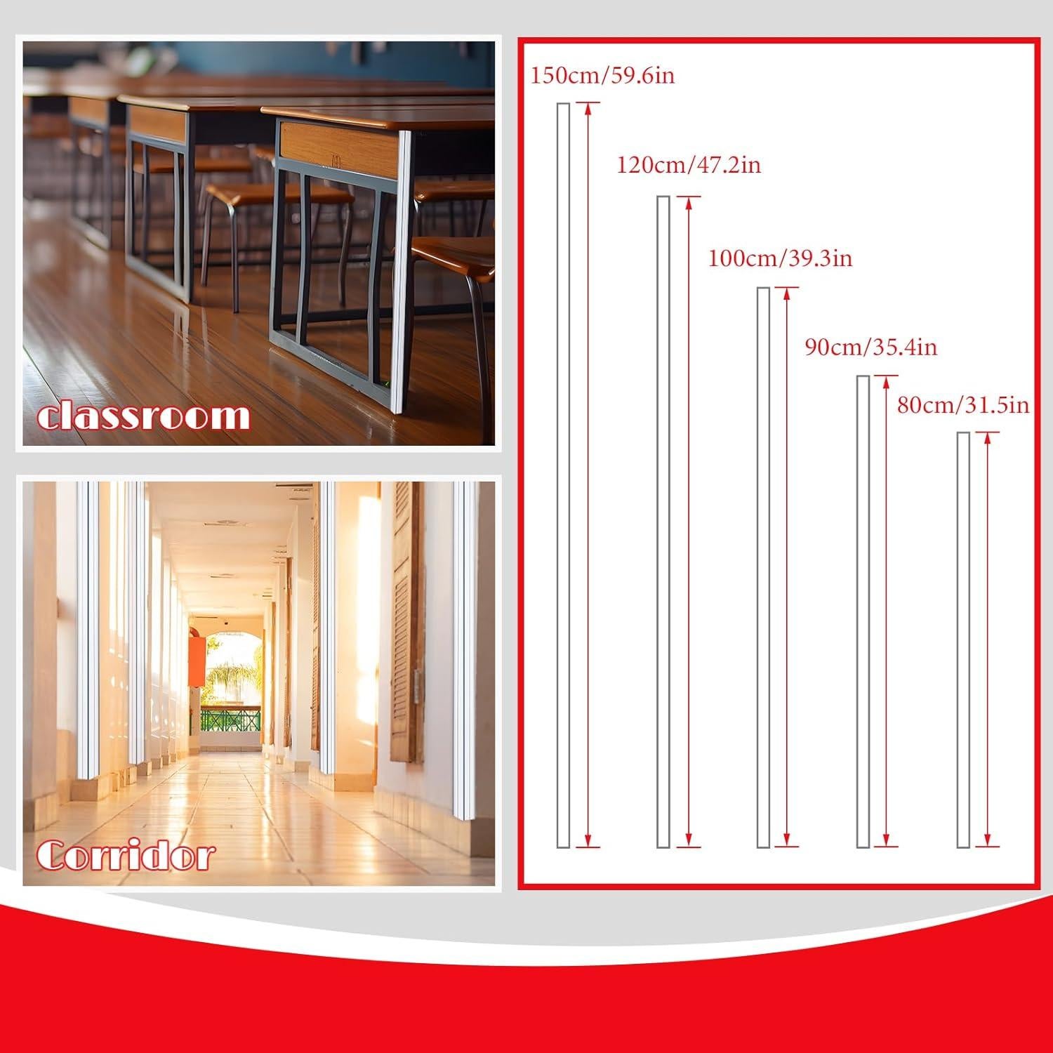 Protector de esquina autoadhesivo Beeveer 120 cm x 3 cm - 10 piezas