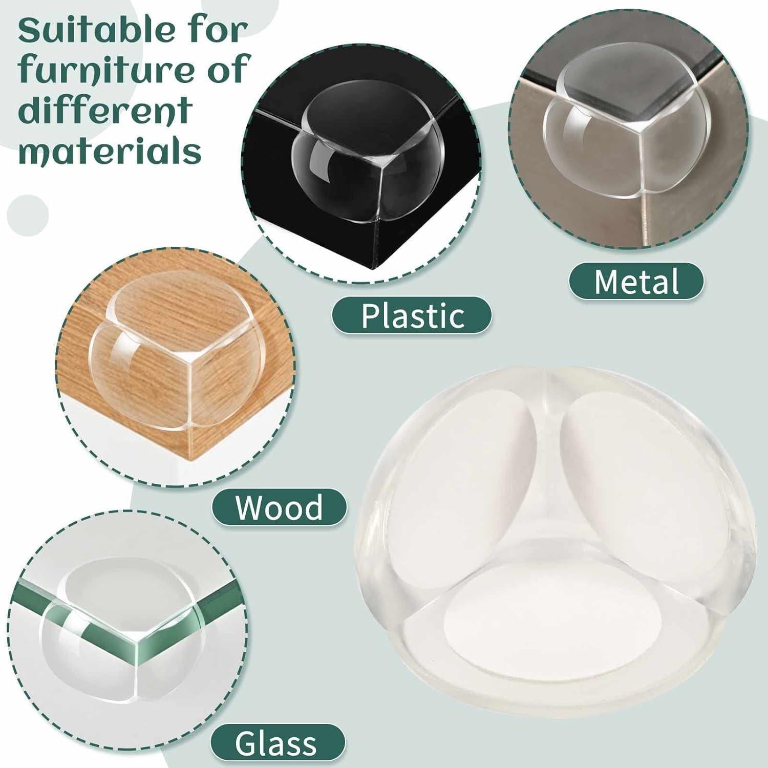 Protectores de Esquinas WENPENG 12 PCS Redondos Transparentes