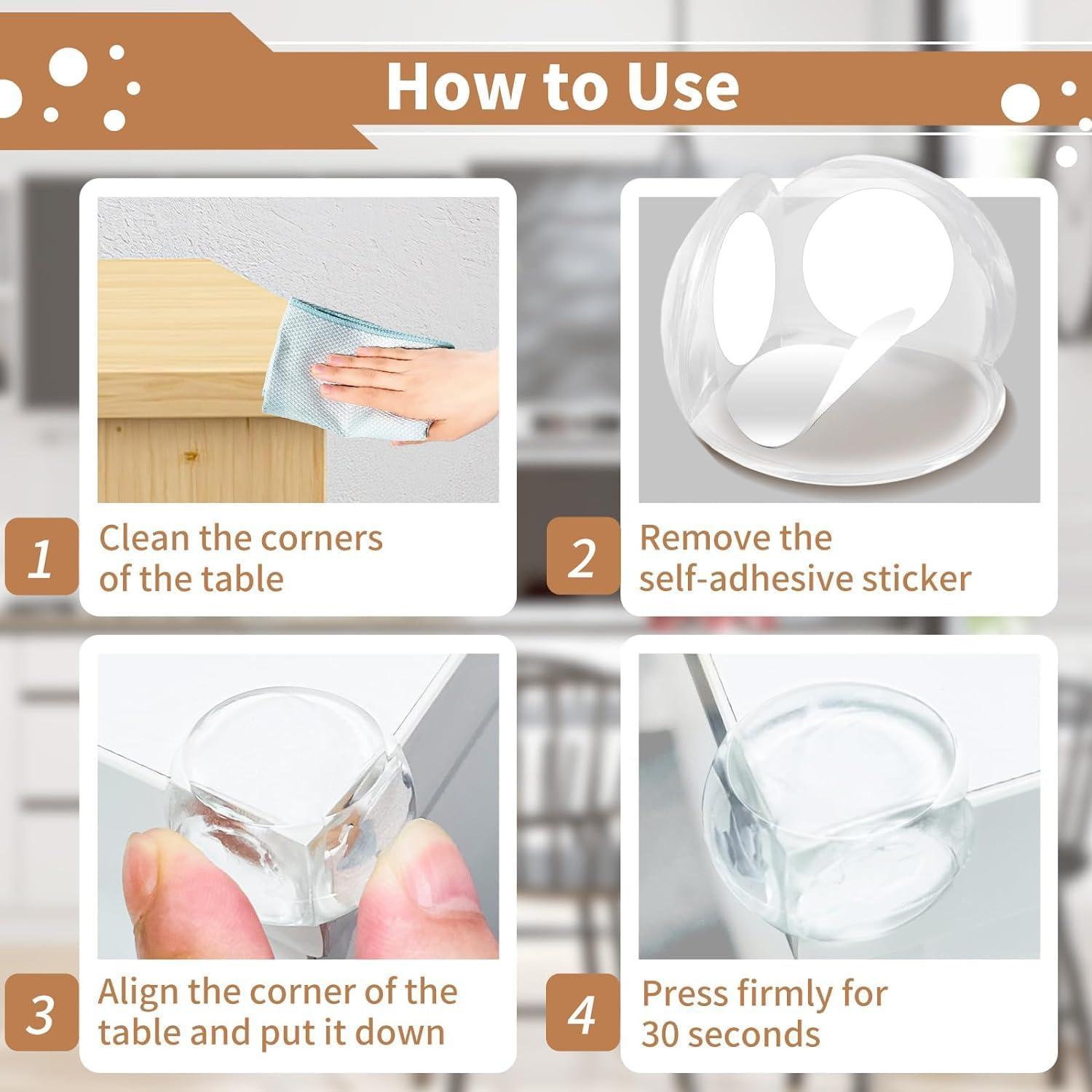 Protectores de Esquinas WENPENG 12 PCS Redondos Transparentes