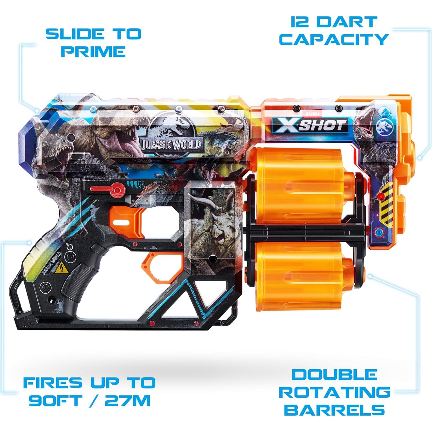 XShot Skins Dread Blaster ZURU Jurassic World 12 Dardos