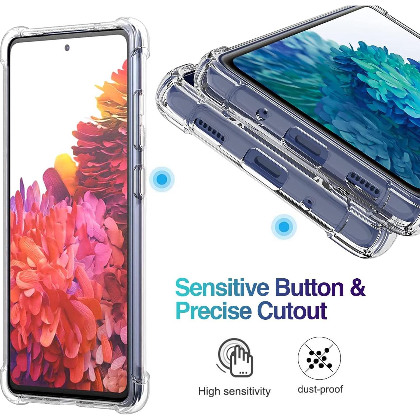 Funda Transparente KIOMY para Samsung Galaxy S20 FE 5G con 2 Protectores de Pantalla