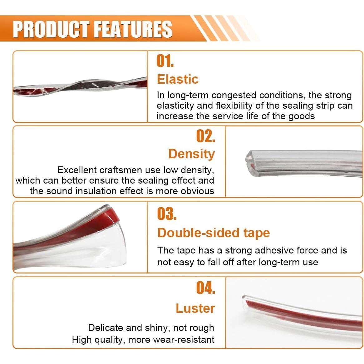 Protector de Bordes de Puerta de Coche LHDOS 5M Transparente