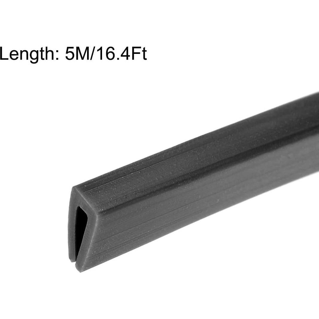 Protector de Bisel U de Silicona Negra uxcell 5M x 3mm x 6mm