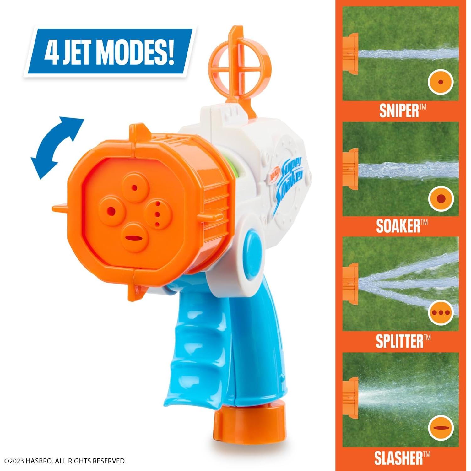 NERF Super Soaker Quadblast - Blaster de Agua con Manguera